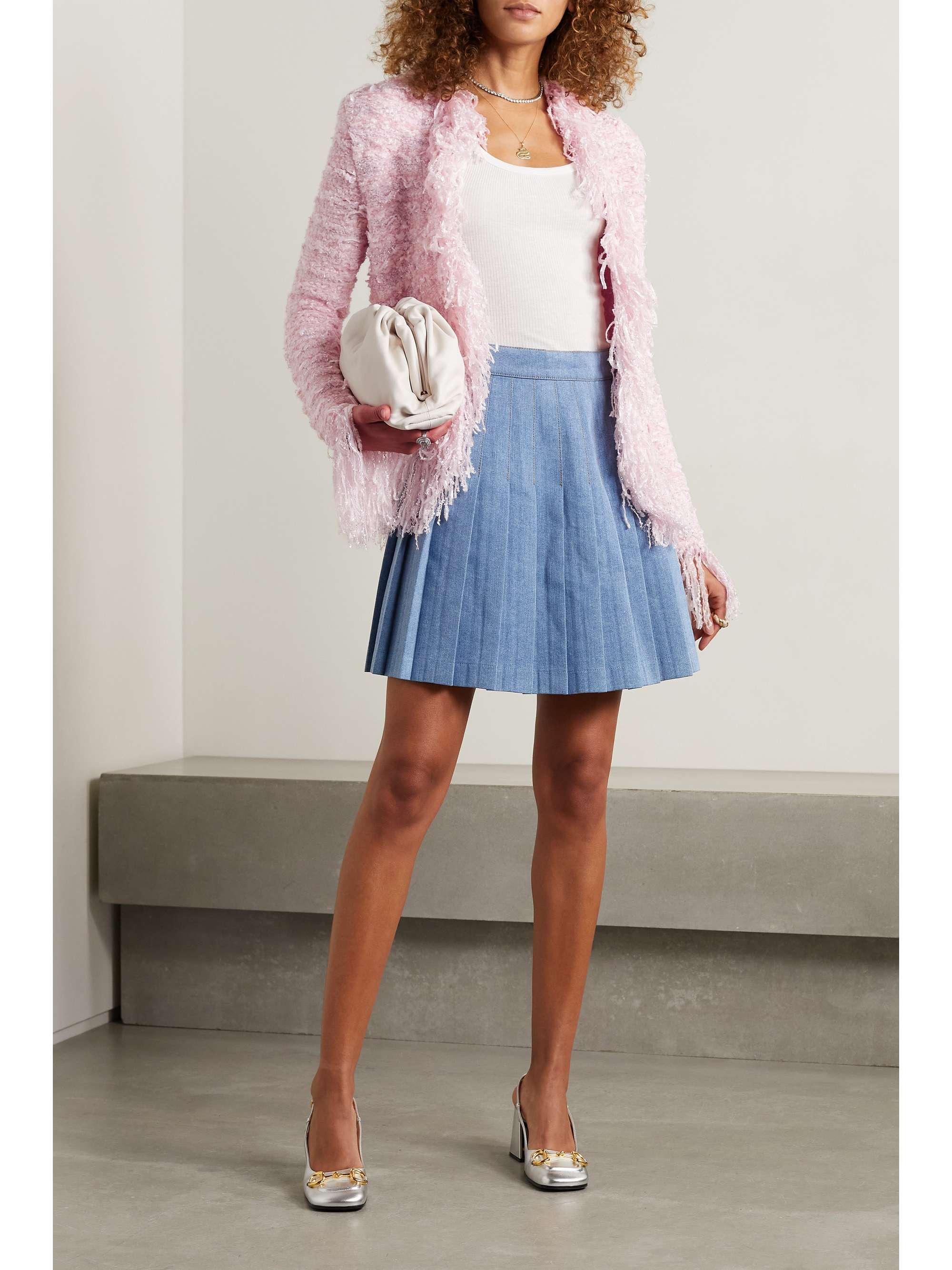 pink boucle tweed jacket