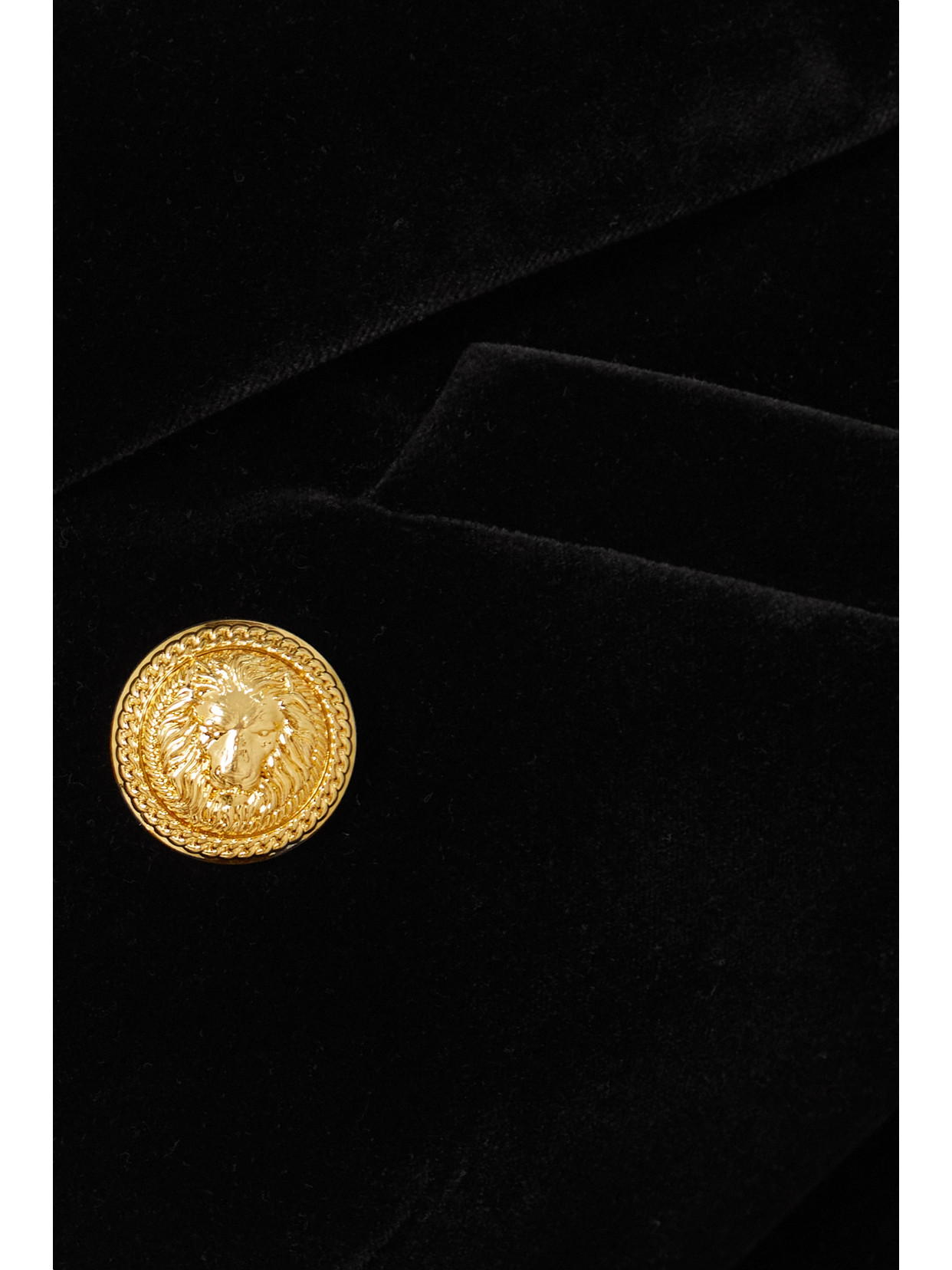 Shop Balmain Double-breasted Cotton-velvet Blazer In Black
