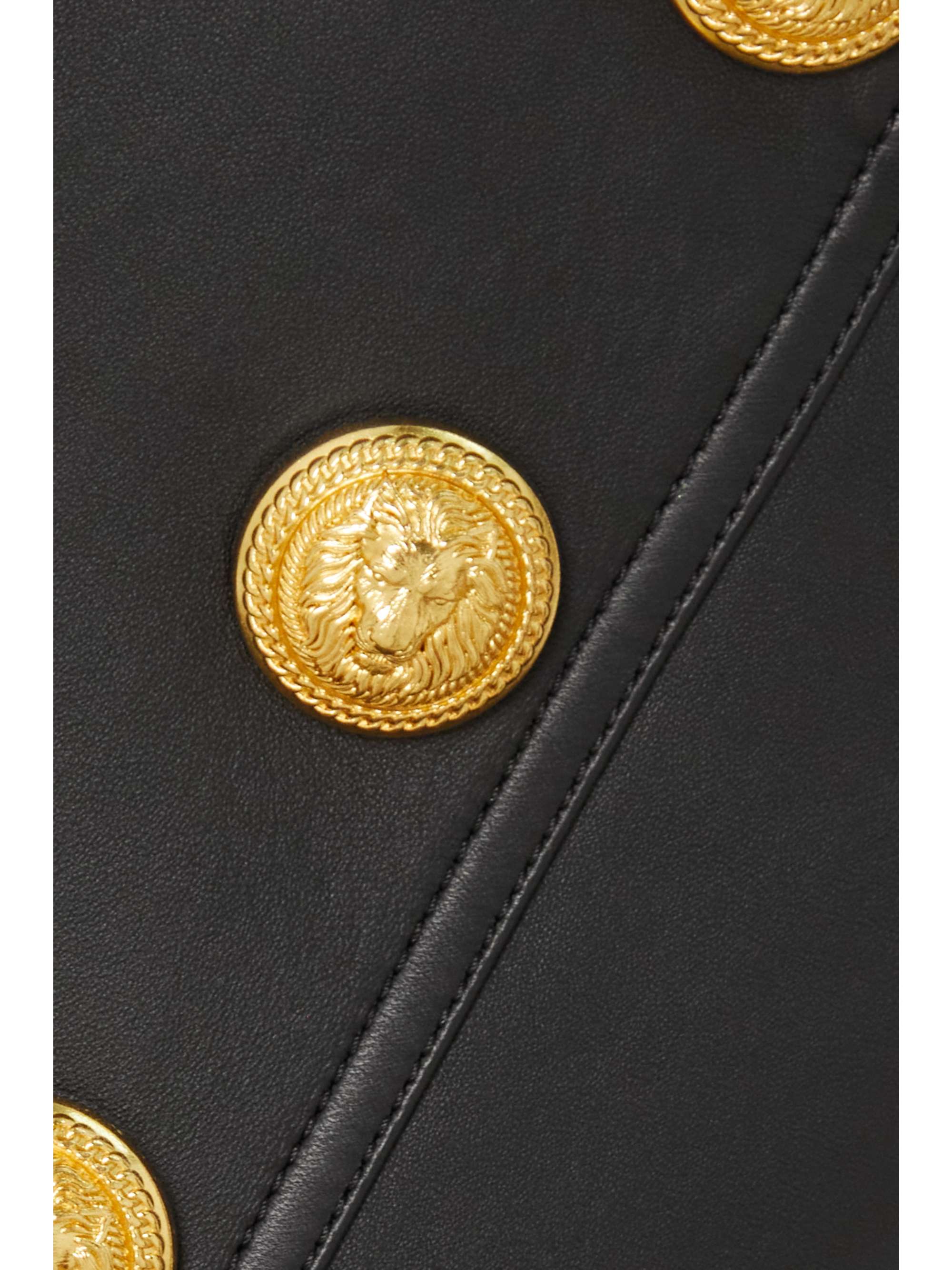 BALMAIN Button-embellished leather leggings