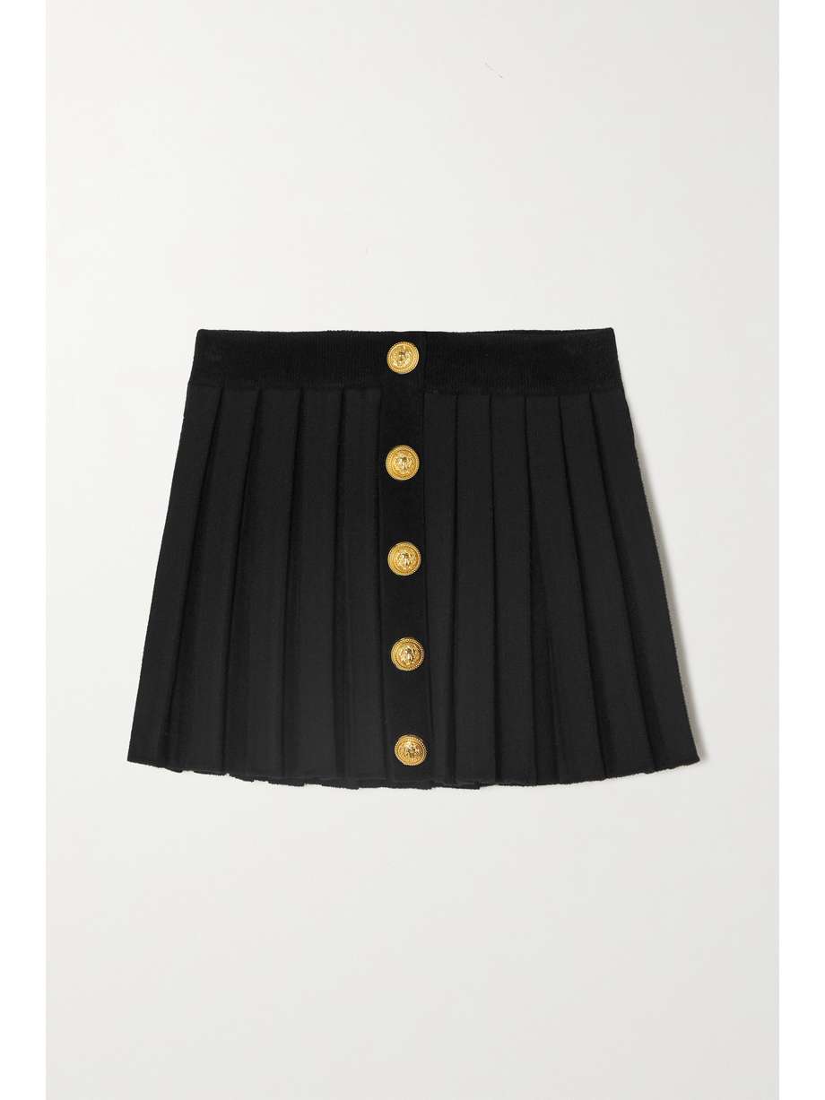 Pleated Mini Skirt Black