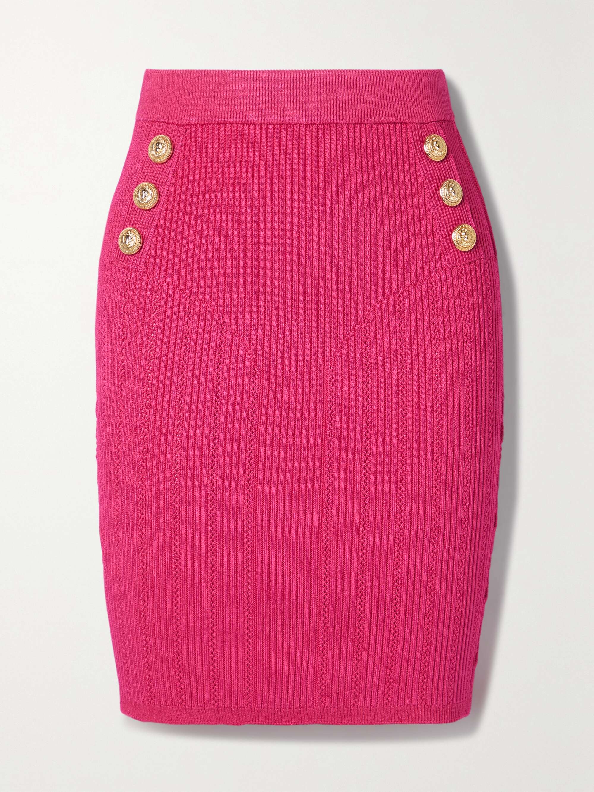 net-a-porter.com | Button-embellished ribbed-knit skirt