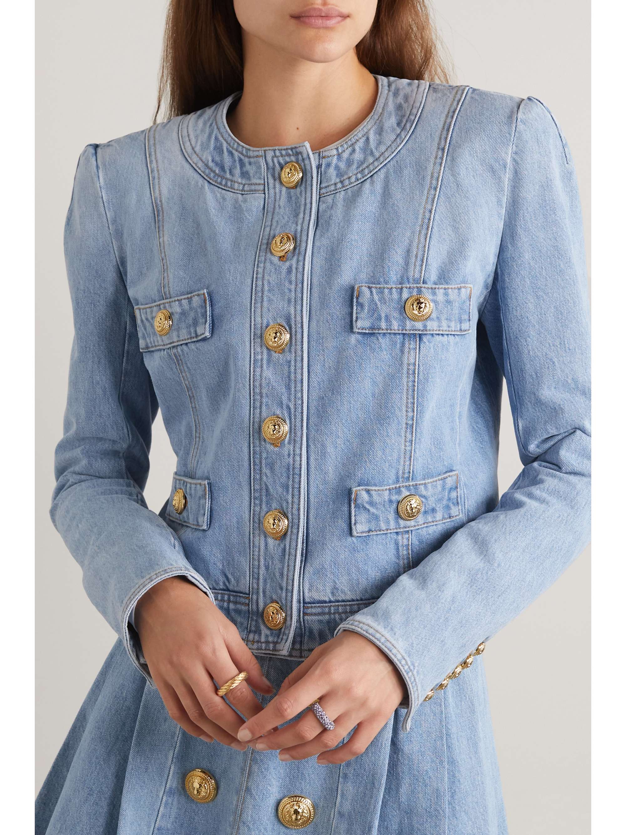 balmain denim jacket womens