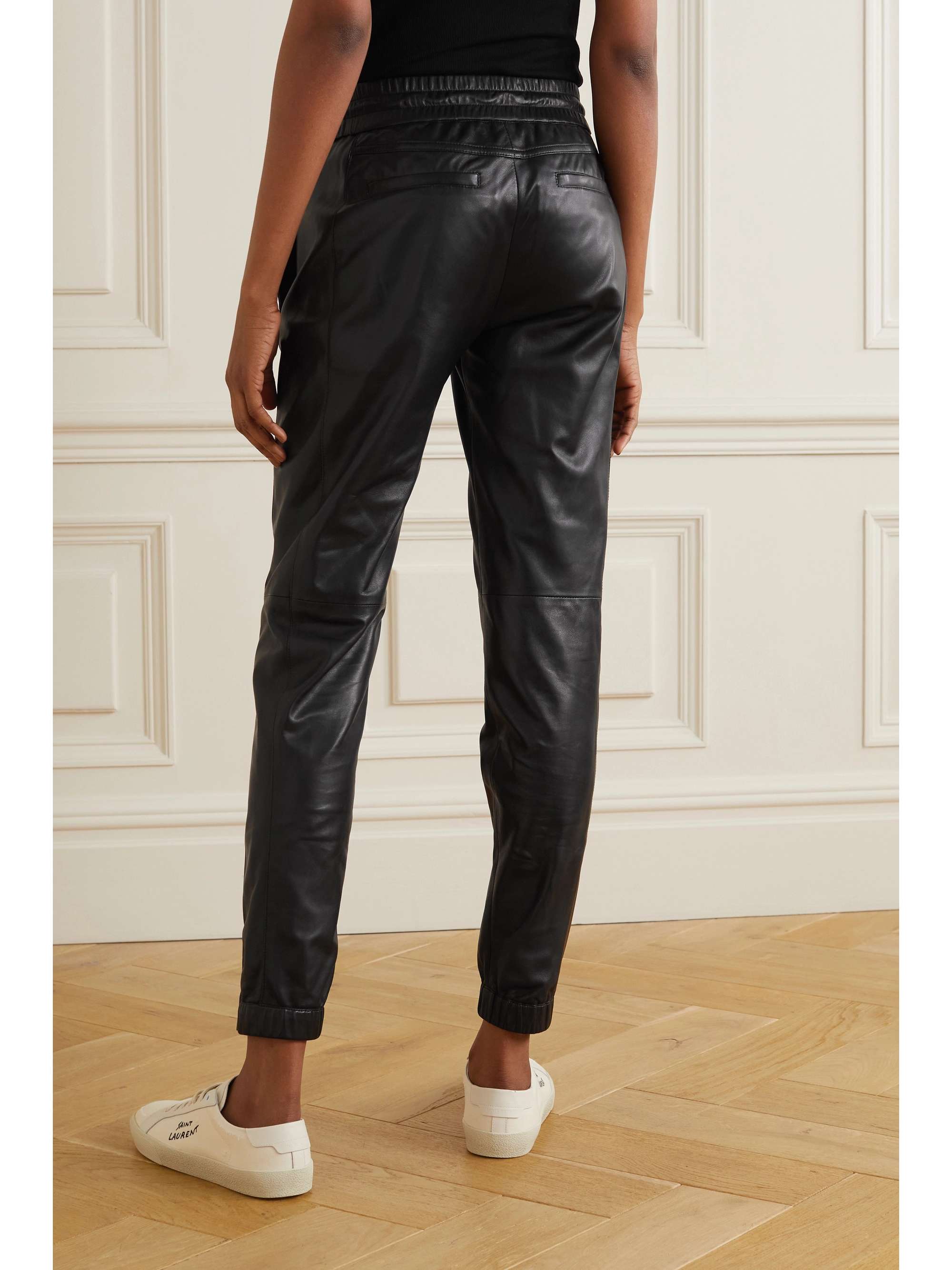 SAINT LAURENT Leather track pants | NET-A-PORTER