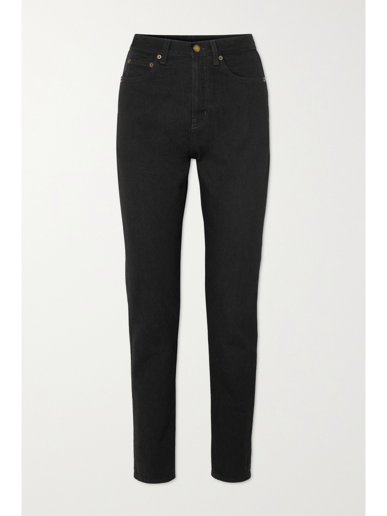 SAINT LAURENT High-rise Slim-leg Jeans - Black