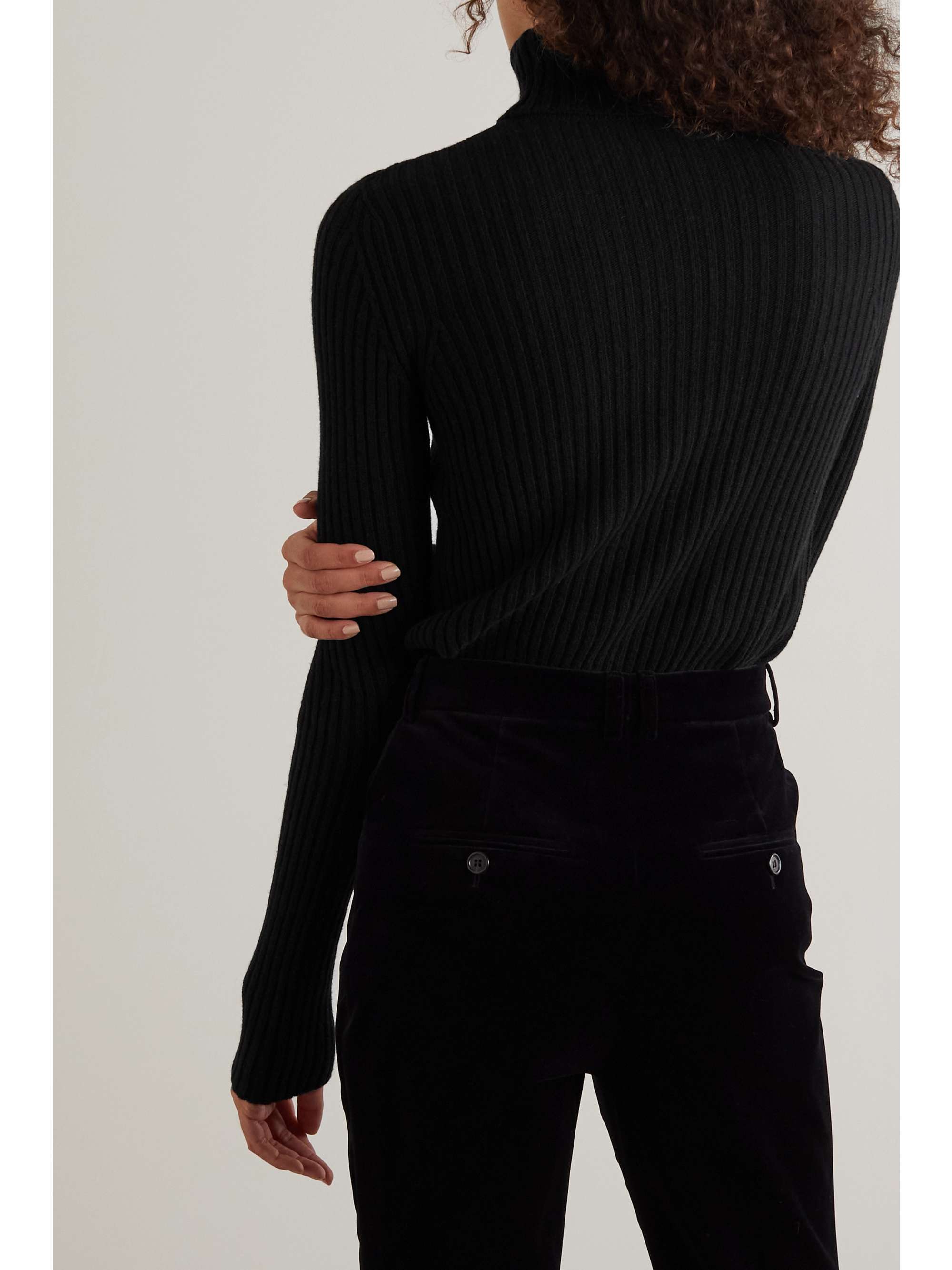 SAINT LAURENT Ribbed wool and cashmere-blend turtleneck sweater | NET-A ...