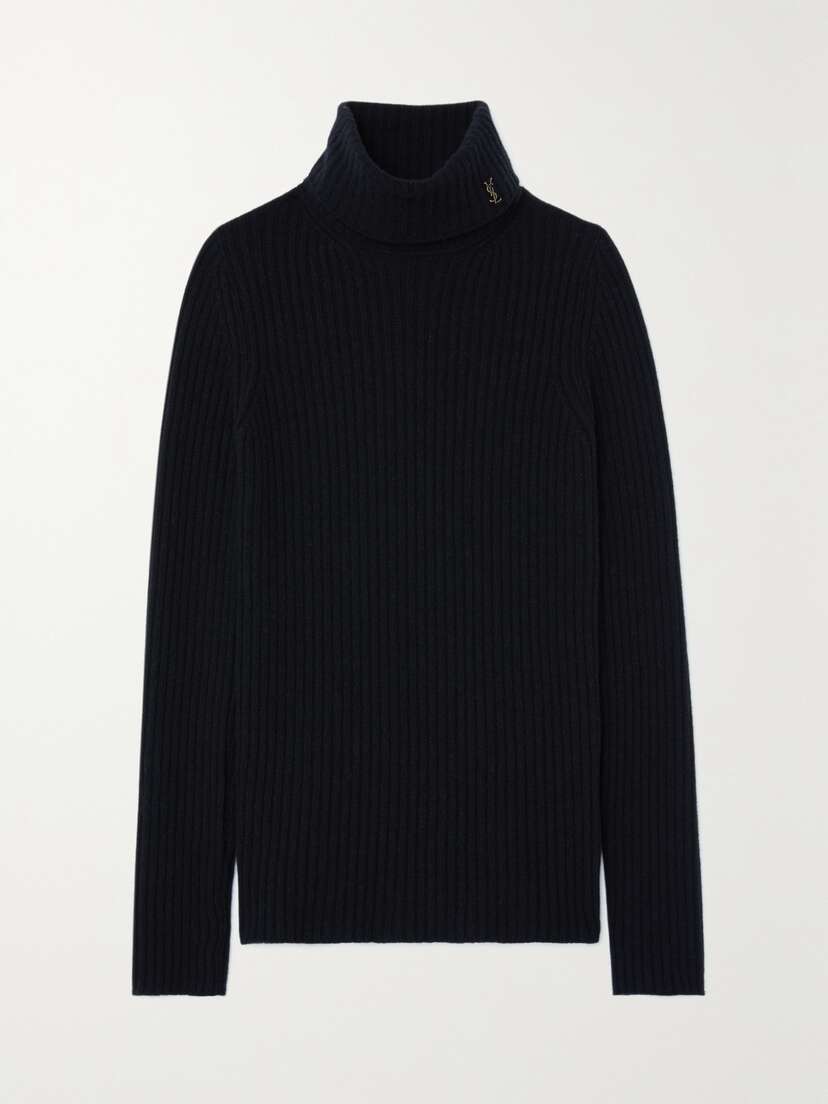 Saint Laurent Ribbed Wool And Cashmere-blend Turtleneck Sweater