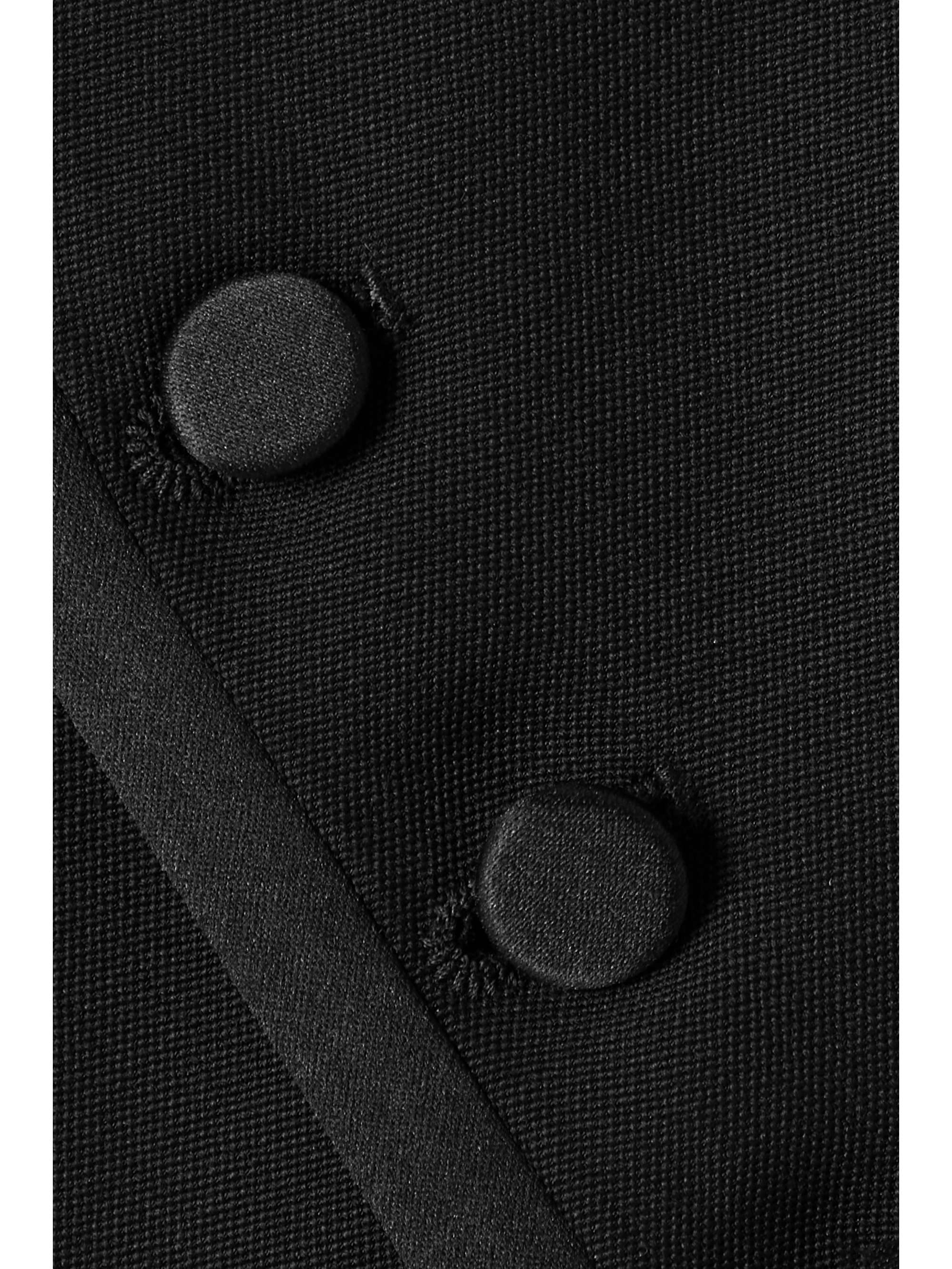 SAINT LAURENT Cropped grain de poudre wool and silk-satin vest