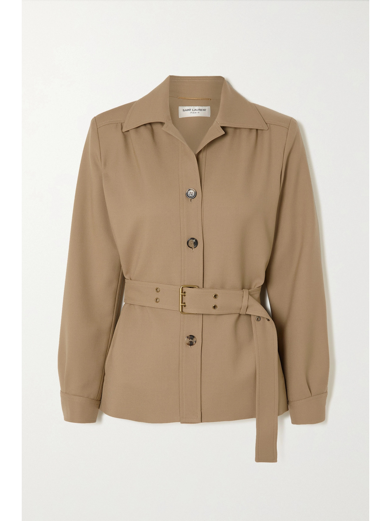 SAINT LAURENT Belted Wool-twill Jacket