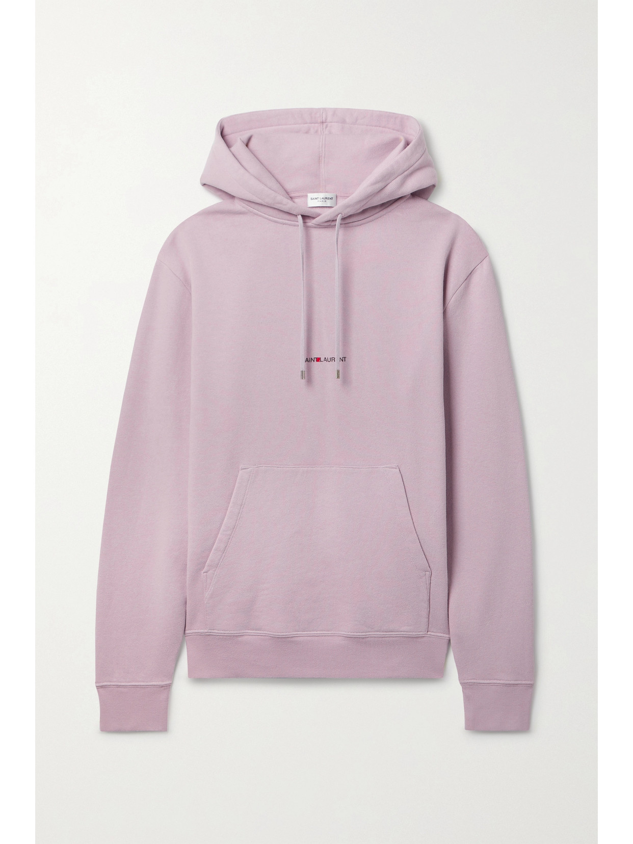Saint Laurent Printed Cotton-jersey Hoodie In Purple
