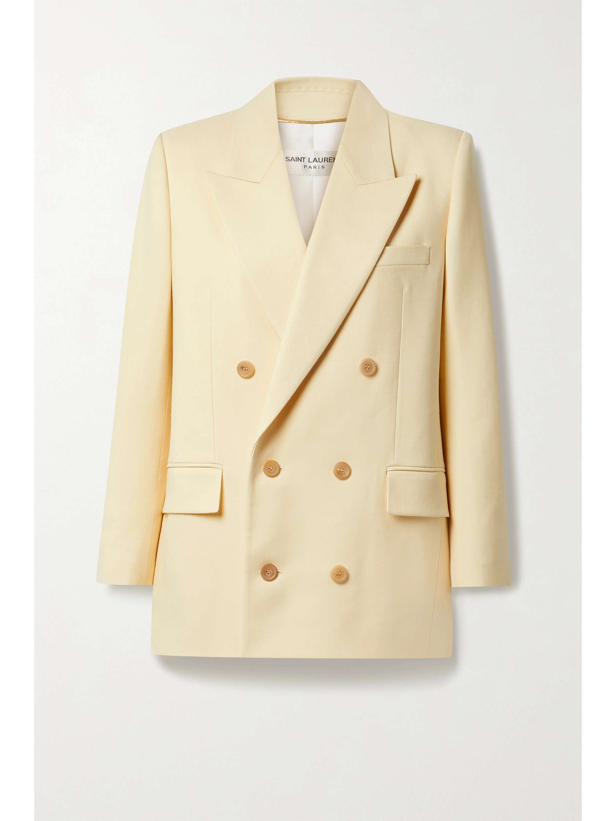 double breasted cream blazer