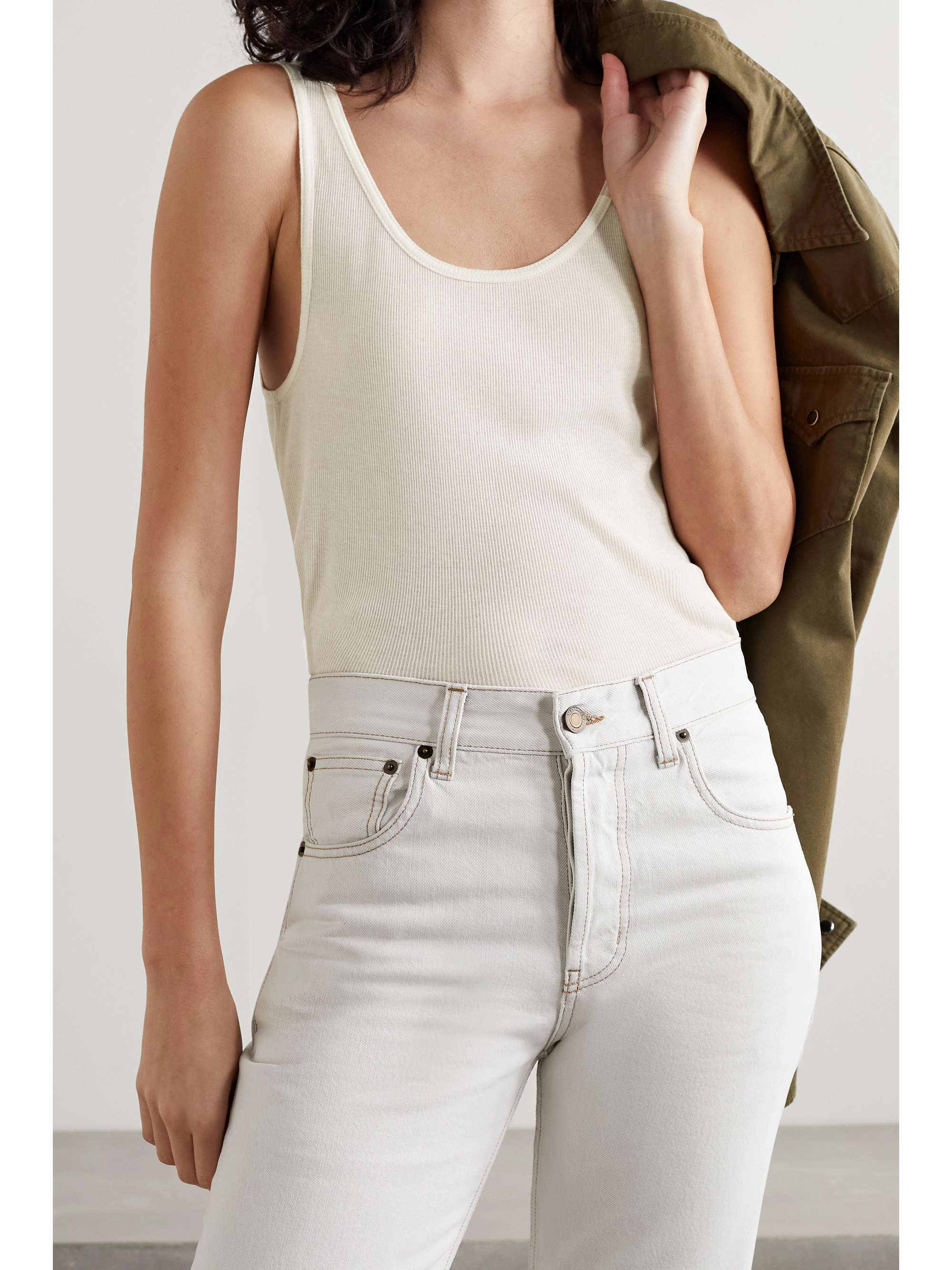 SAINT LAURENT Tanktop aus geripptem Jersey aus einer Modal-Baumwollmischung