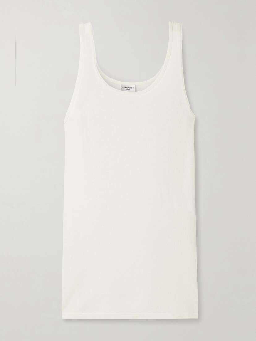 Saint Laurent Ribbed Modal And Cotton-blend Jersey Tank