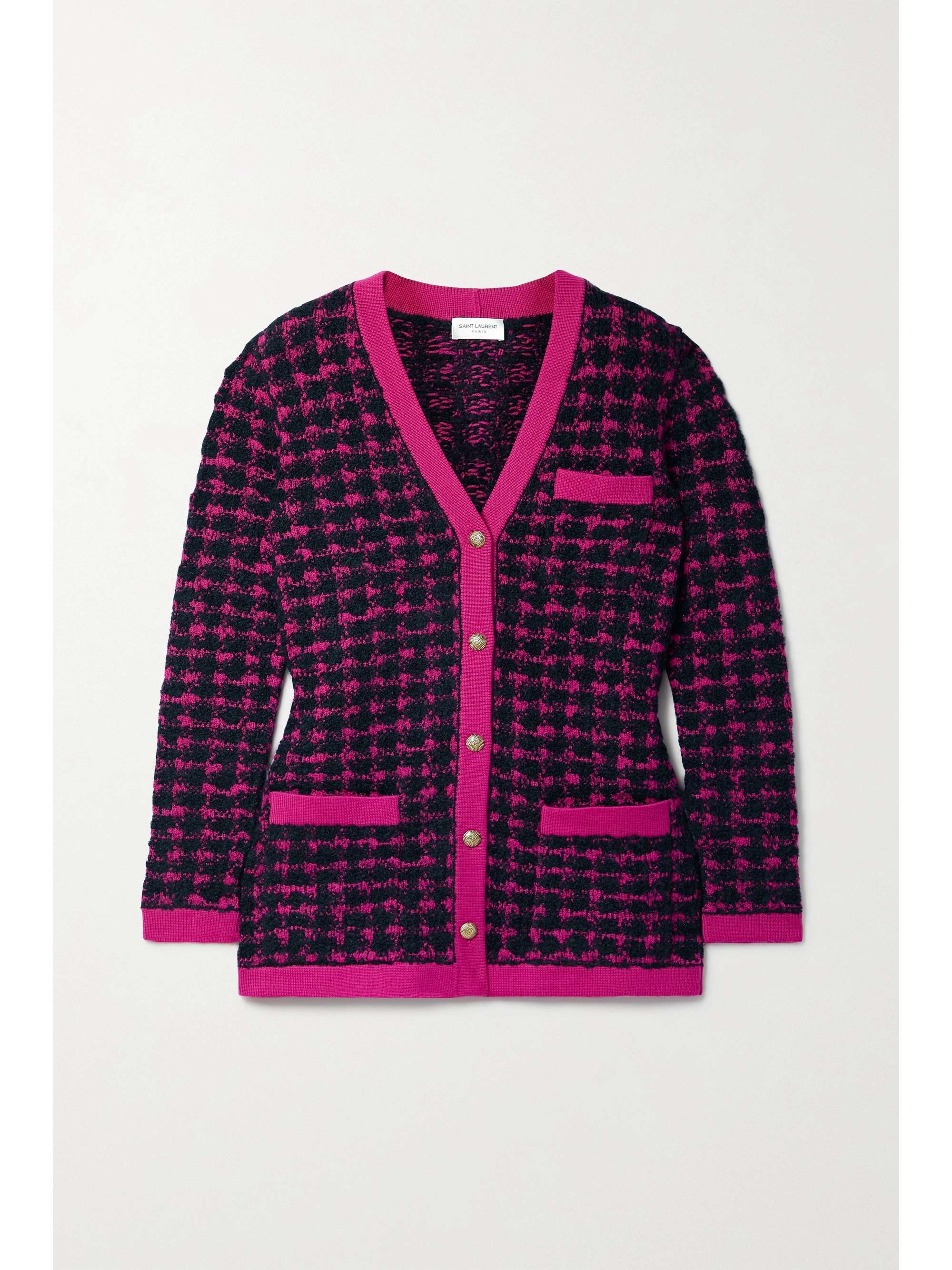 pink houndstooth cardigan