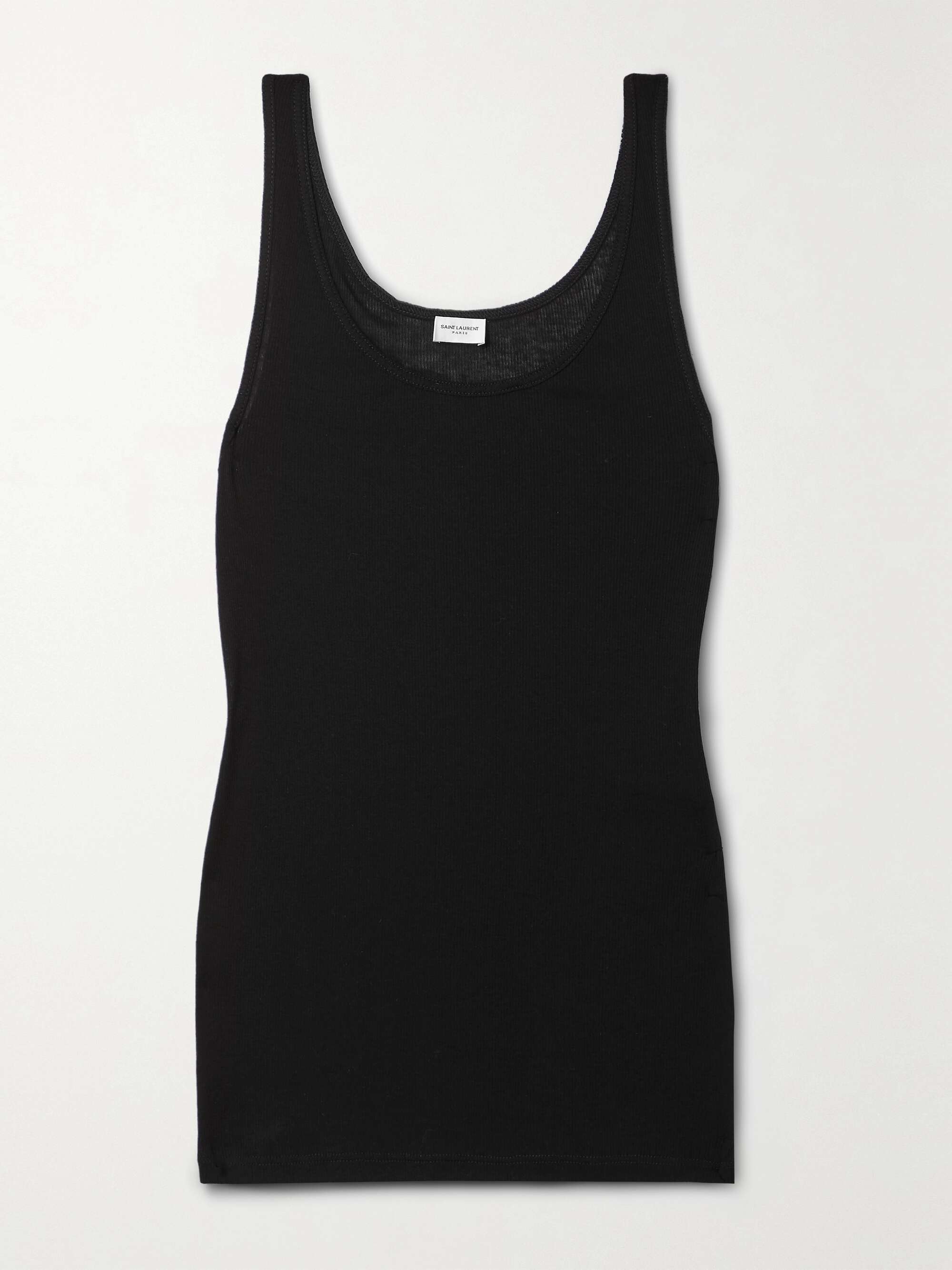 Tシャツ・カットソー SAINT LAURENT WOOL AND COTTON BLEND TANK TOP SAINT LAURENT Ribbed modal and cotton-blend jersey tank