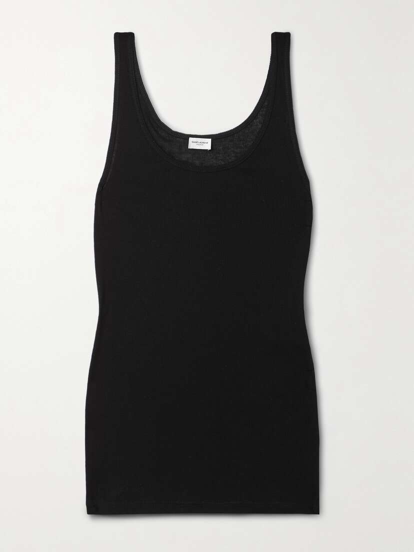 Saint Laurent Ribbed Modal And Cotton-blend Jersey Tank
