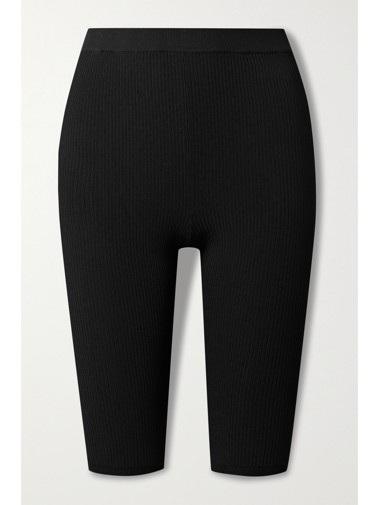 SAINT LAURENT Ribbed Stretch-knit Shorts - Black