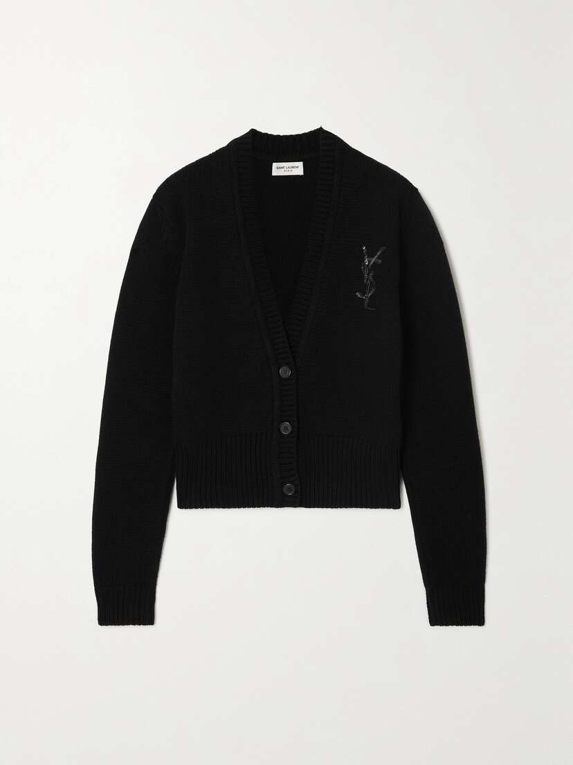 Saint Laurent Embellished Cashmere Cardigan