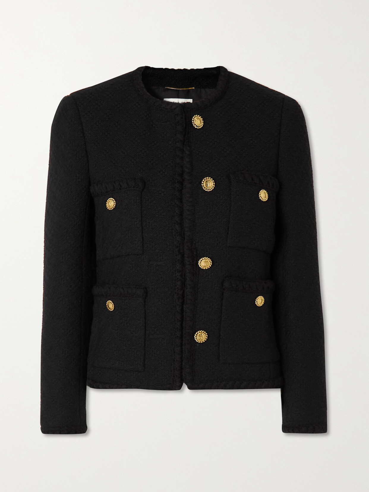 SAINT LAURENT Wool-tweed Jacket - Black