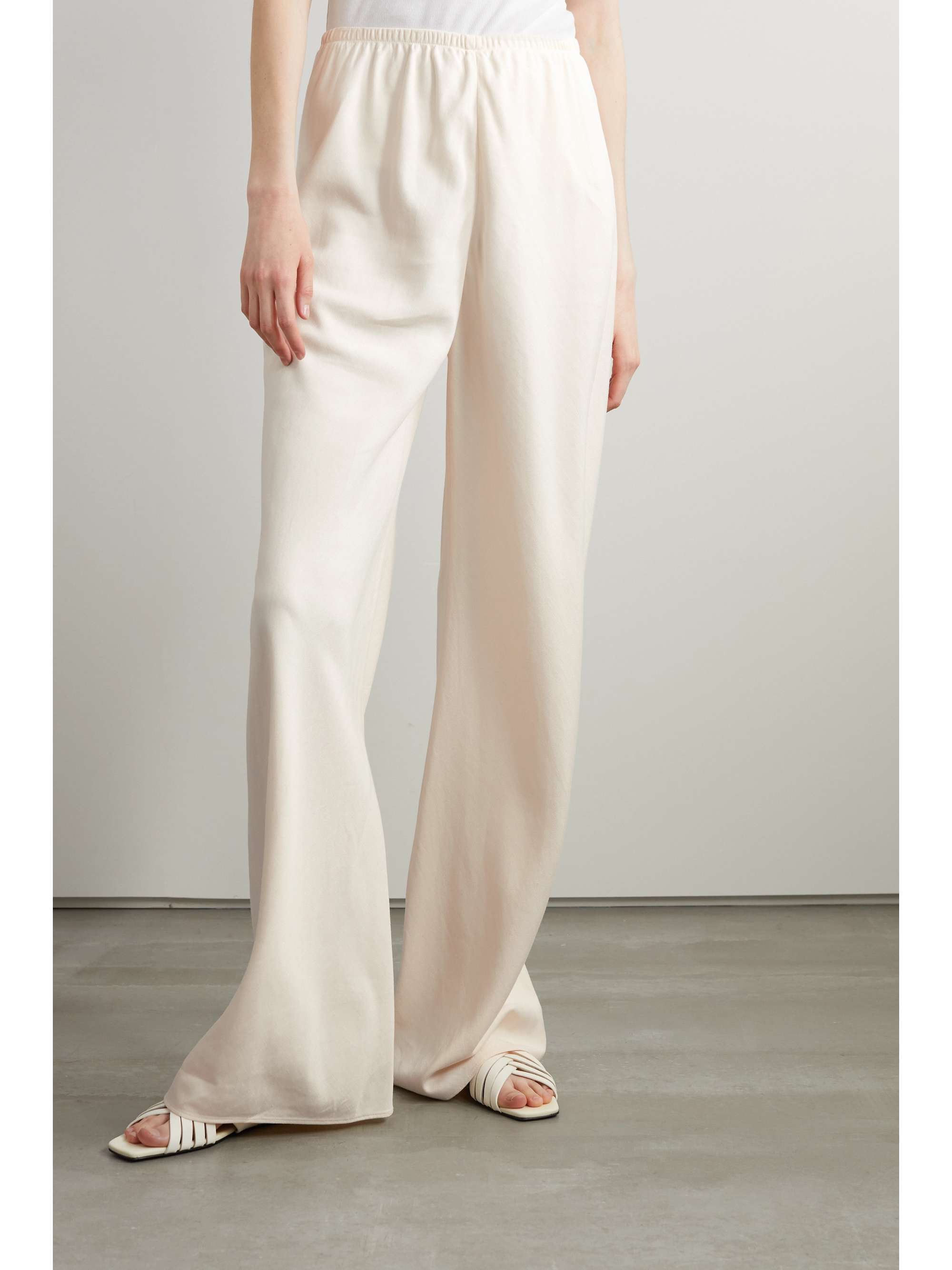 White Gala silk and linen-blend wide 