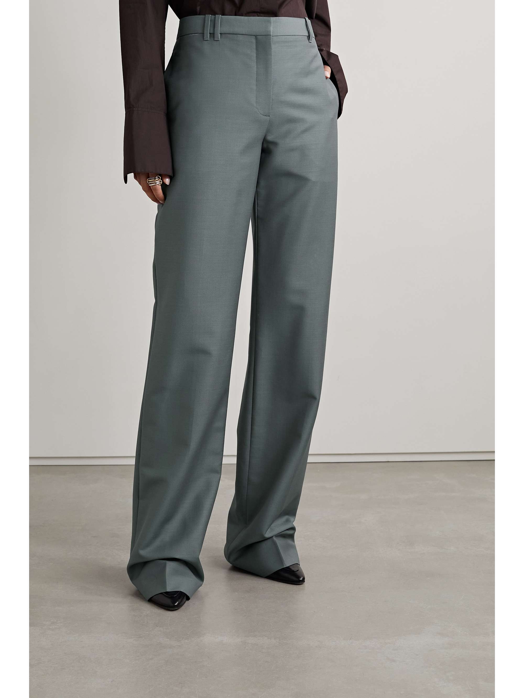 THE ROW Pietro wool and mohair-blend straight-leg pants