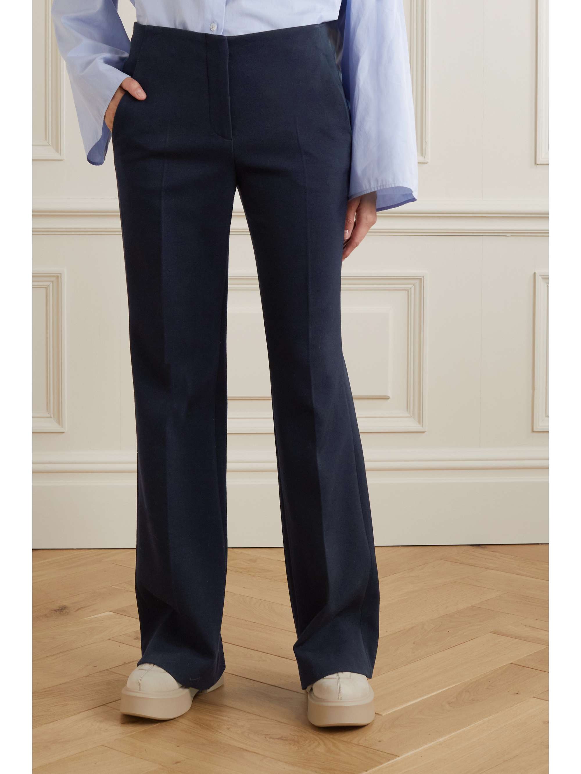 THE ROW Vasco stretch-wool twill flared pants