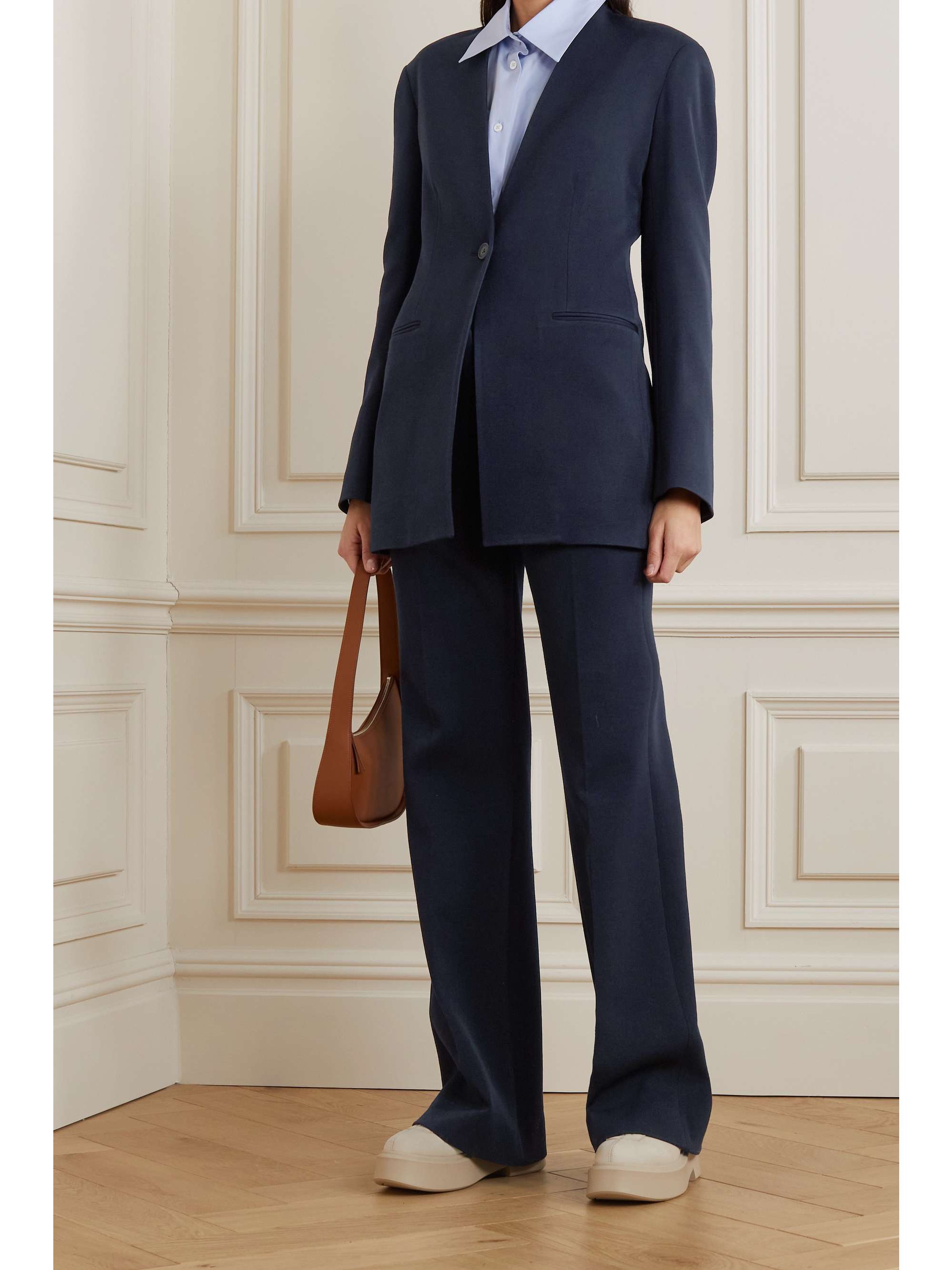 THE ROW Vasco stretch-wool twill flared pants