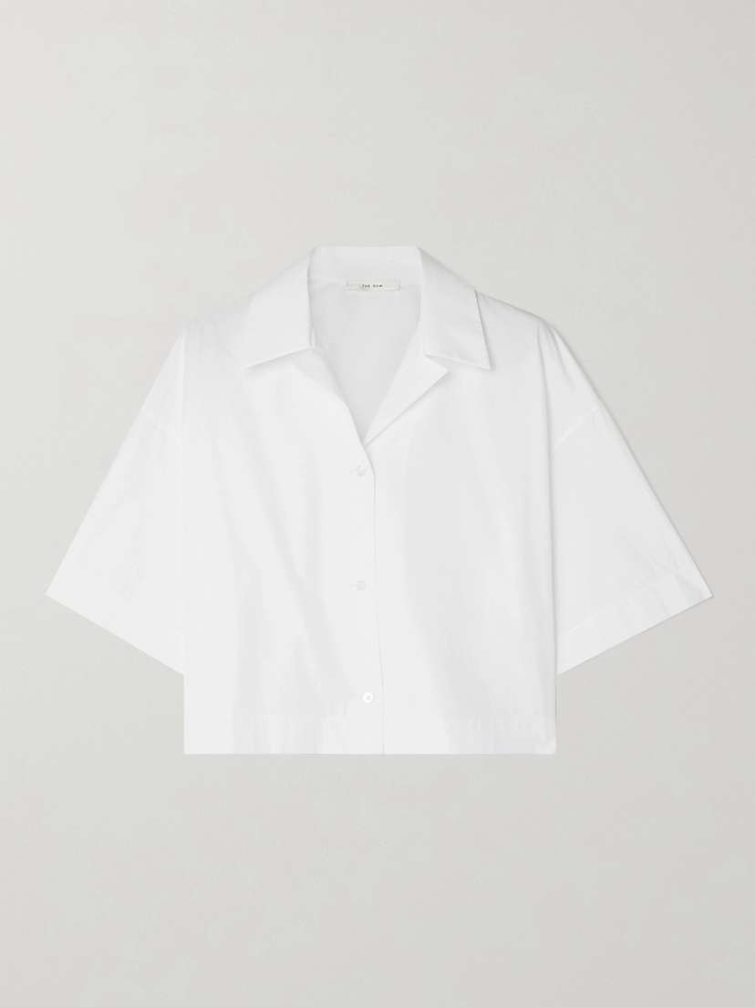 The Row Lilita Cropped Cotton-poplin Shirt -  - x large