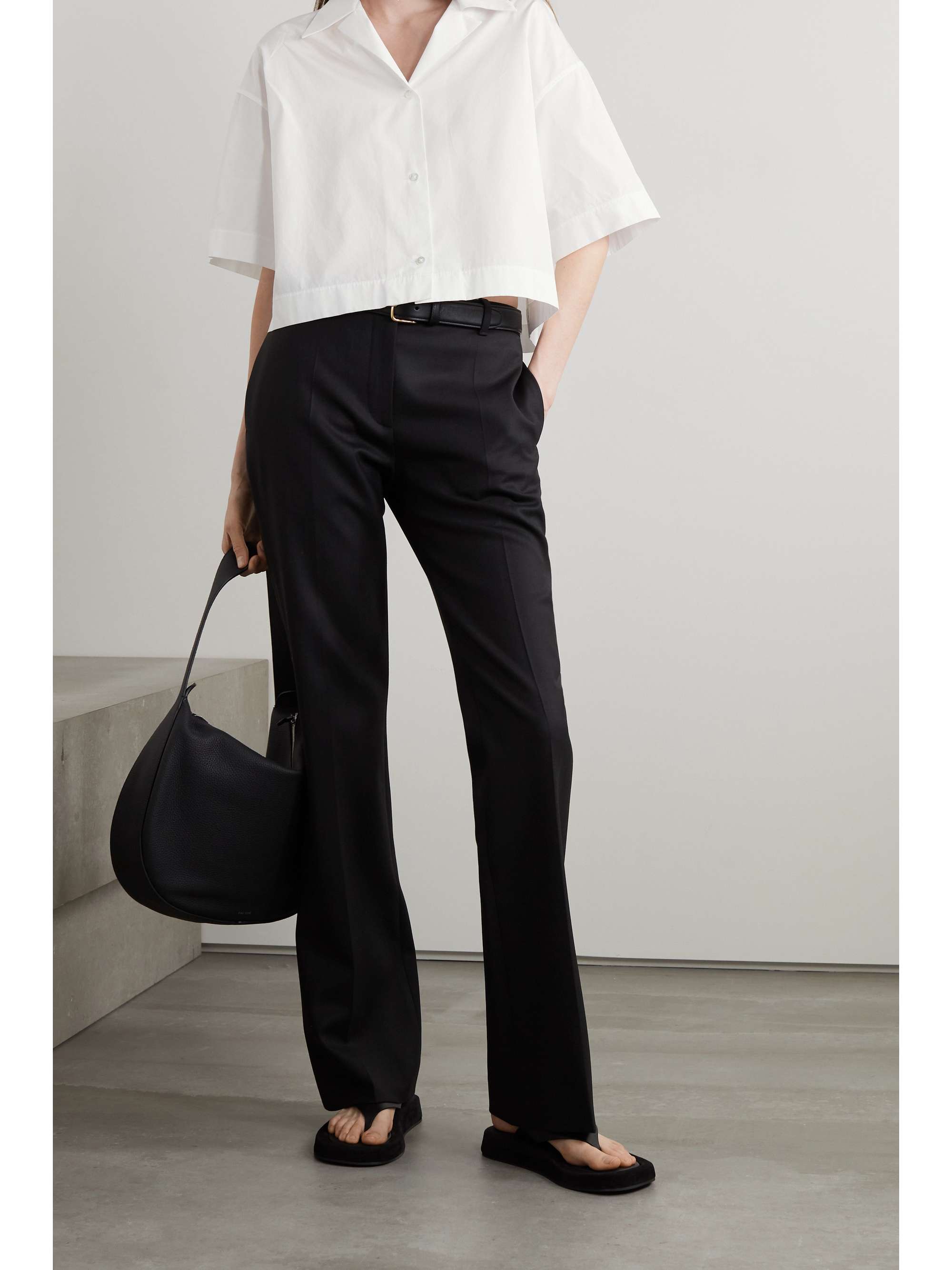 THE ROW Lilita cropped cotton-poplin shirt NET-A-PORTER