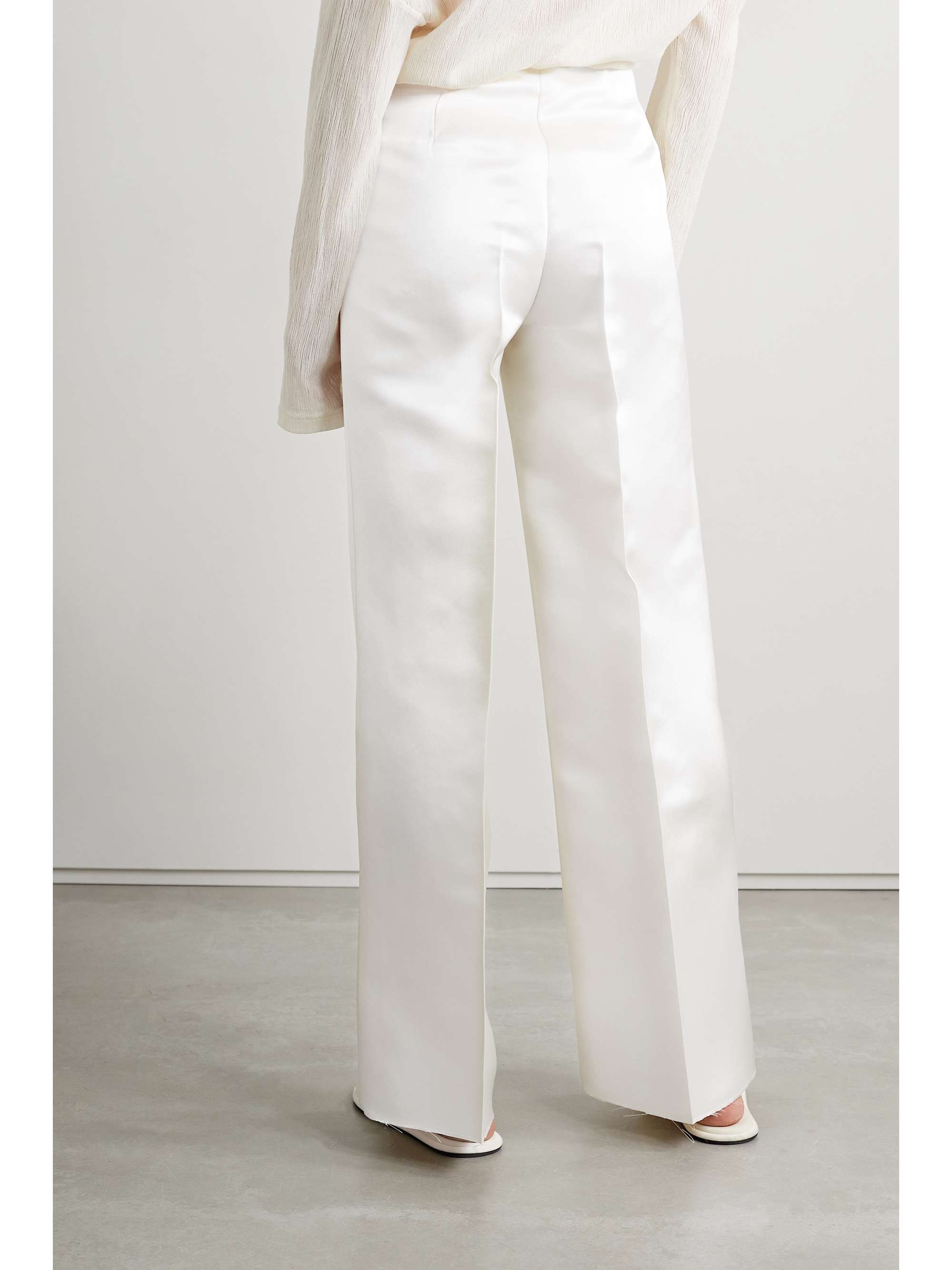 THE ROW Lazco washed silk-satin wide-leg pants