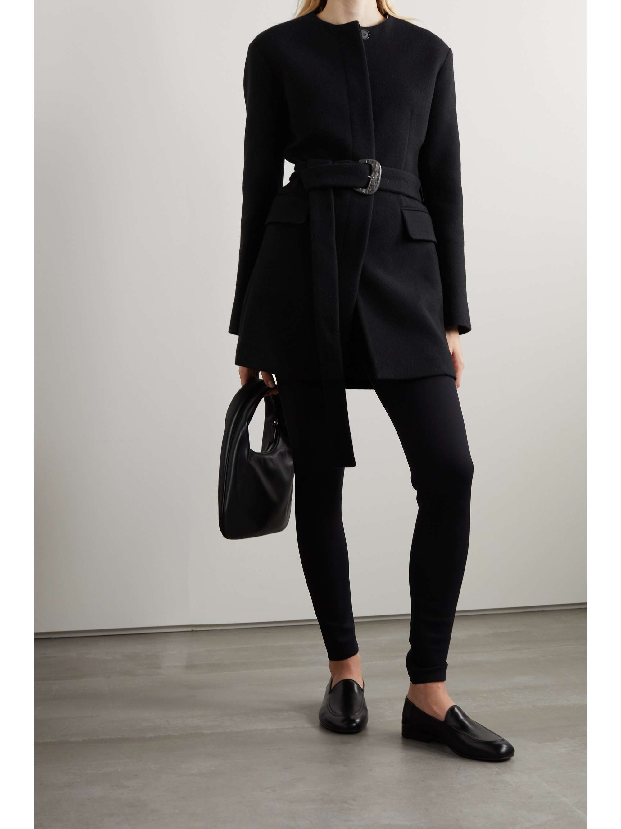 Monacci belted cashmere jacket