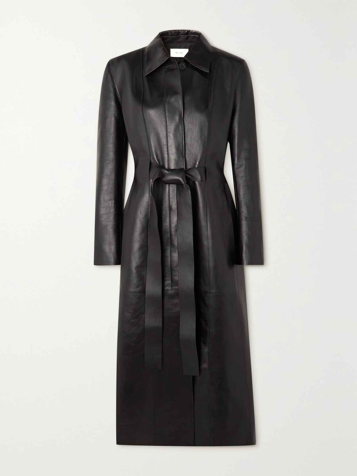 THE ROW TRAVIS BELTED LEATHER TRENCH COAT