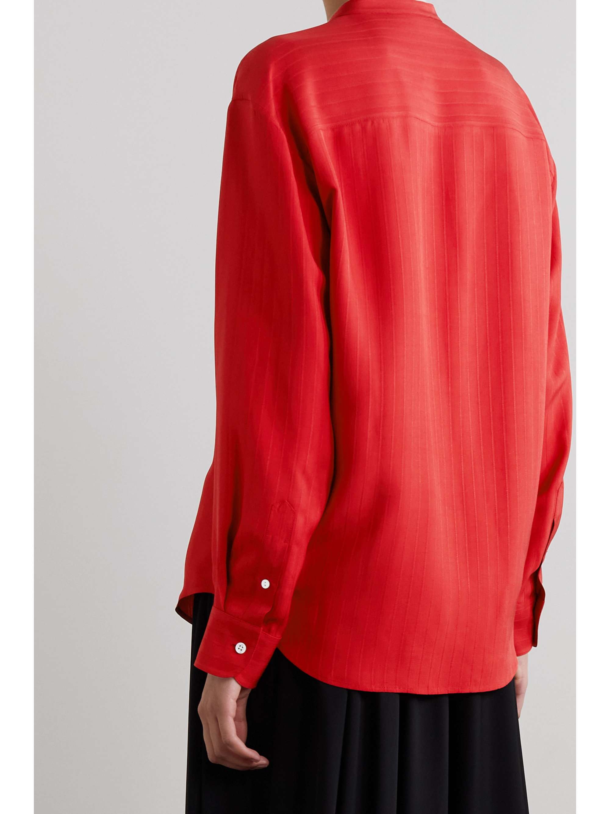 THE ROW Sienna striped crepe shirt