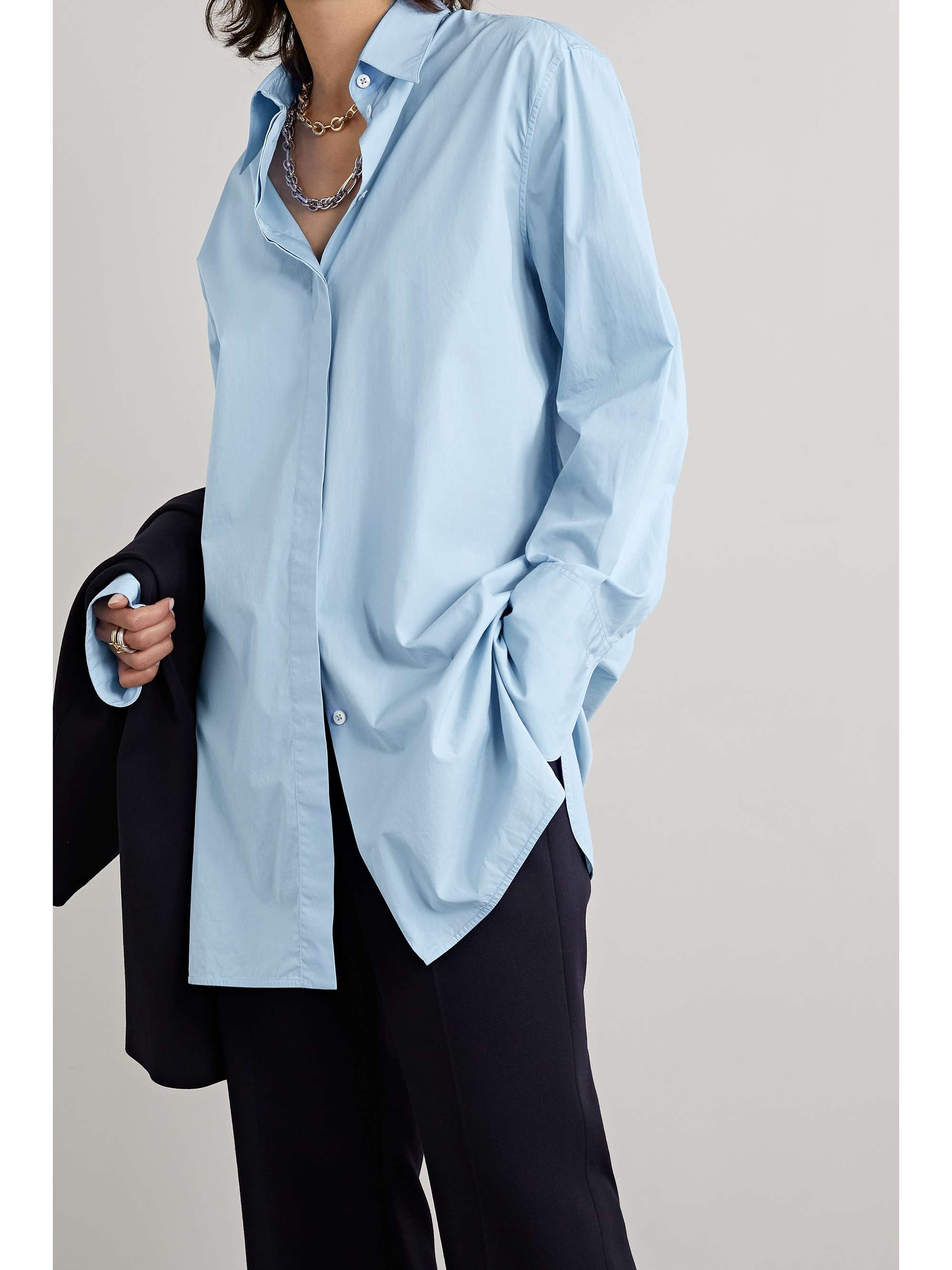THE ROW Xime cotton-poplin shirt