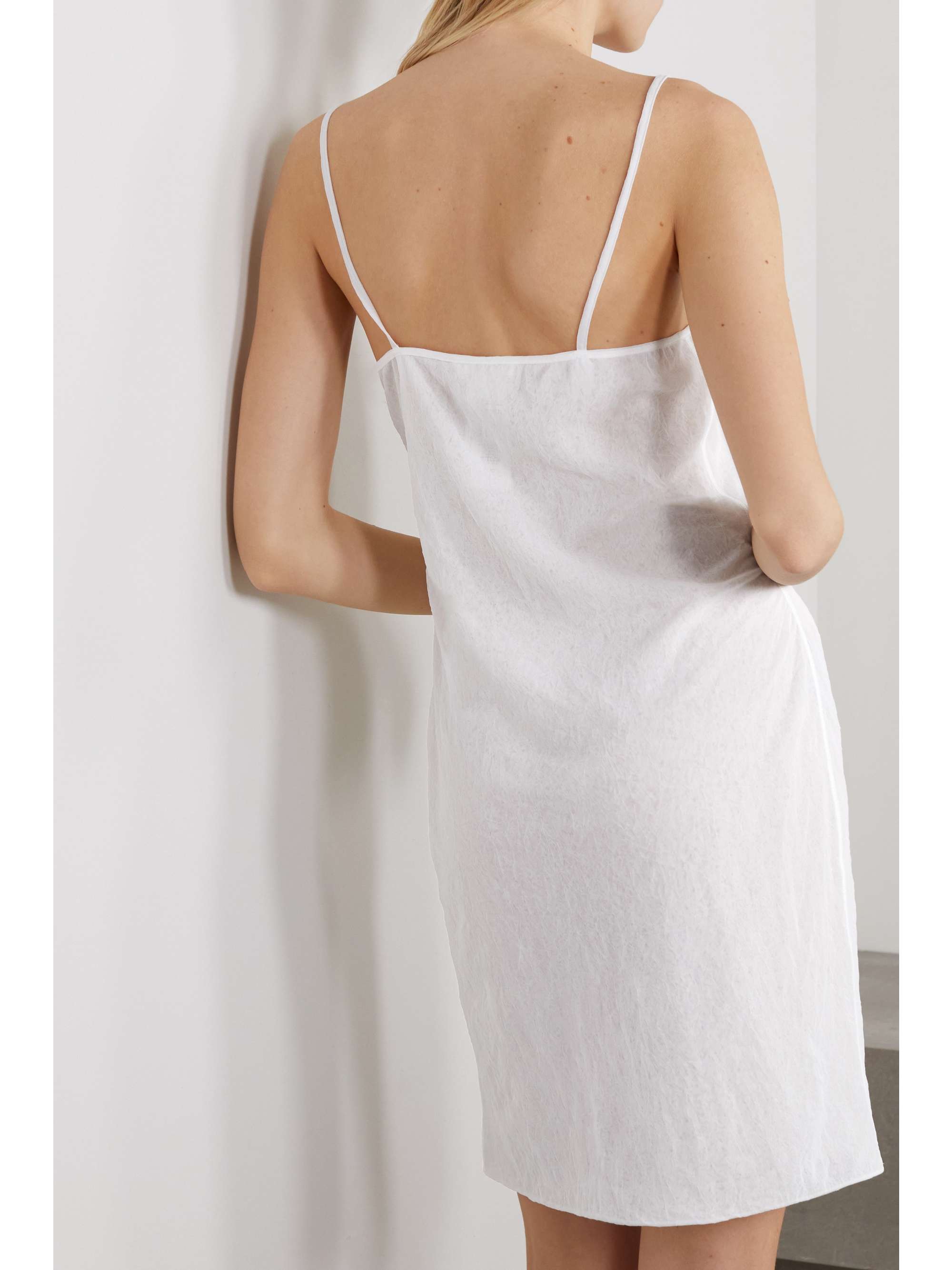 THE ROW Falala crinkled silk-blend mini dress