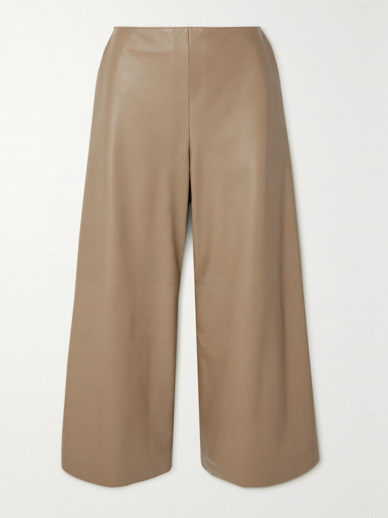 The Row Jacobo Cropped Leather Wide-leg Culottes - Neutrals