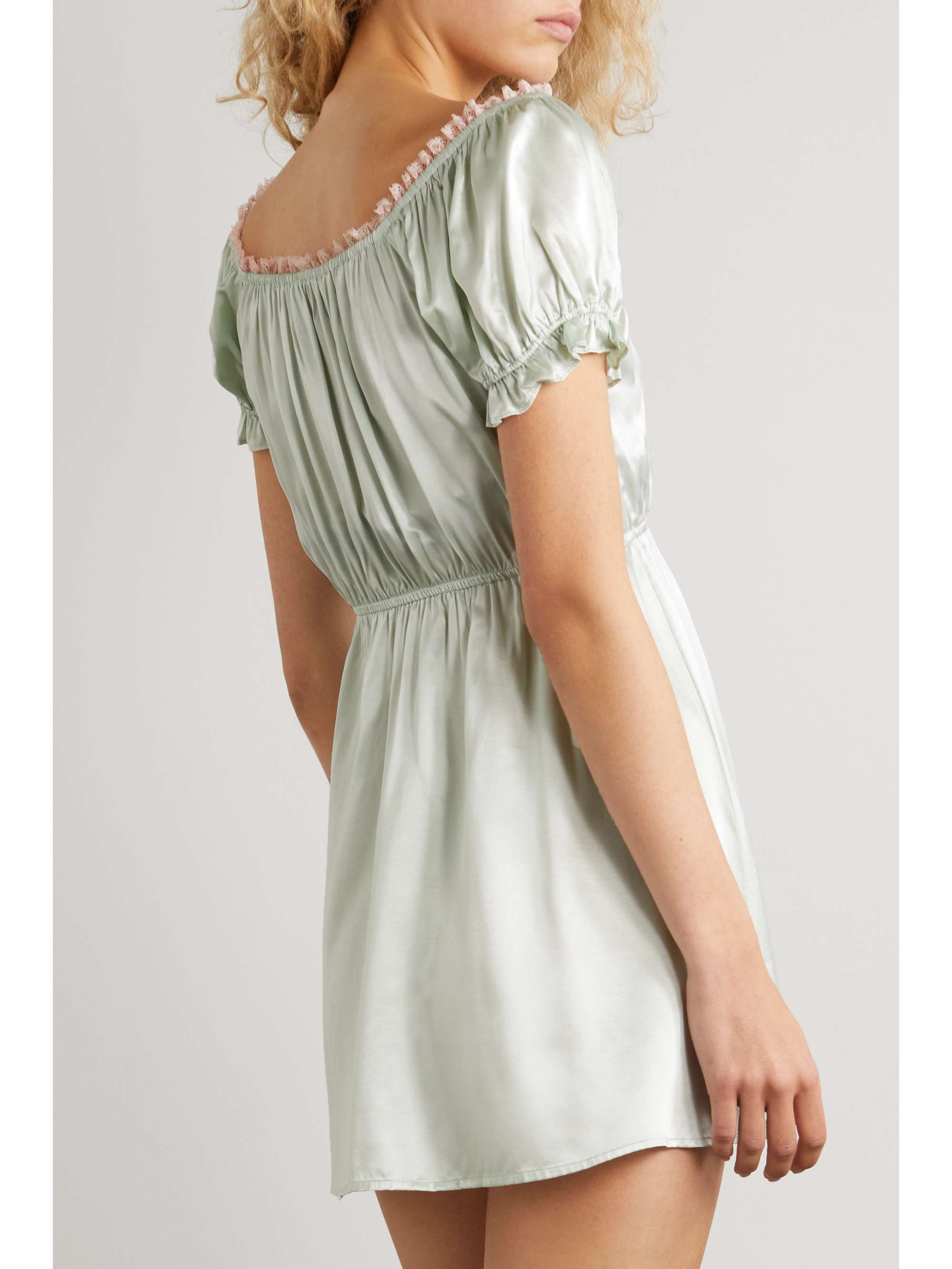 MORGAN LANE Ava lace-trimmed satin nightdress