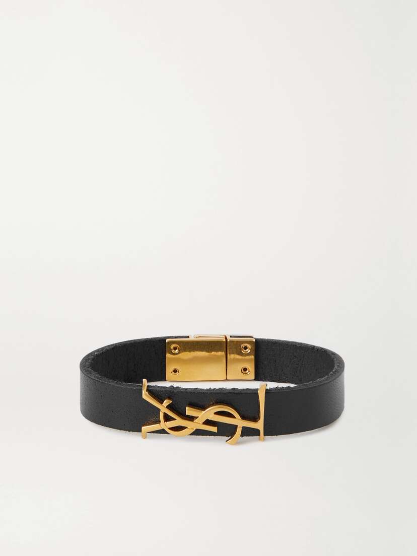 Saint Laurent Opyum eather And Gold-tone Bracelet