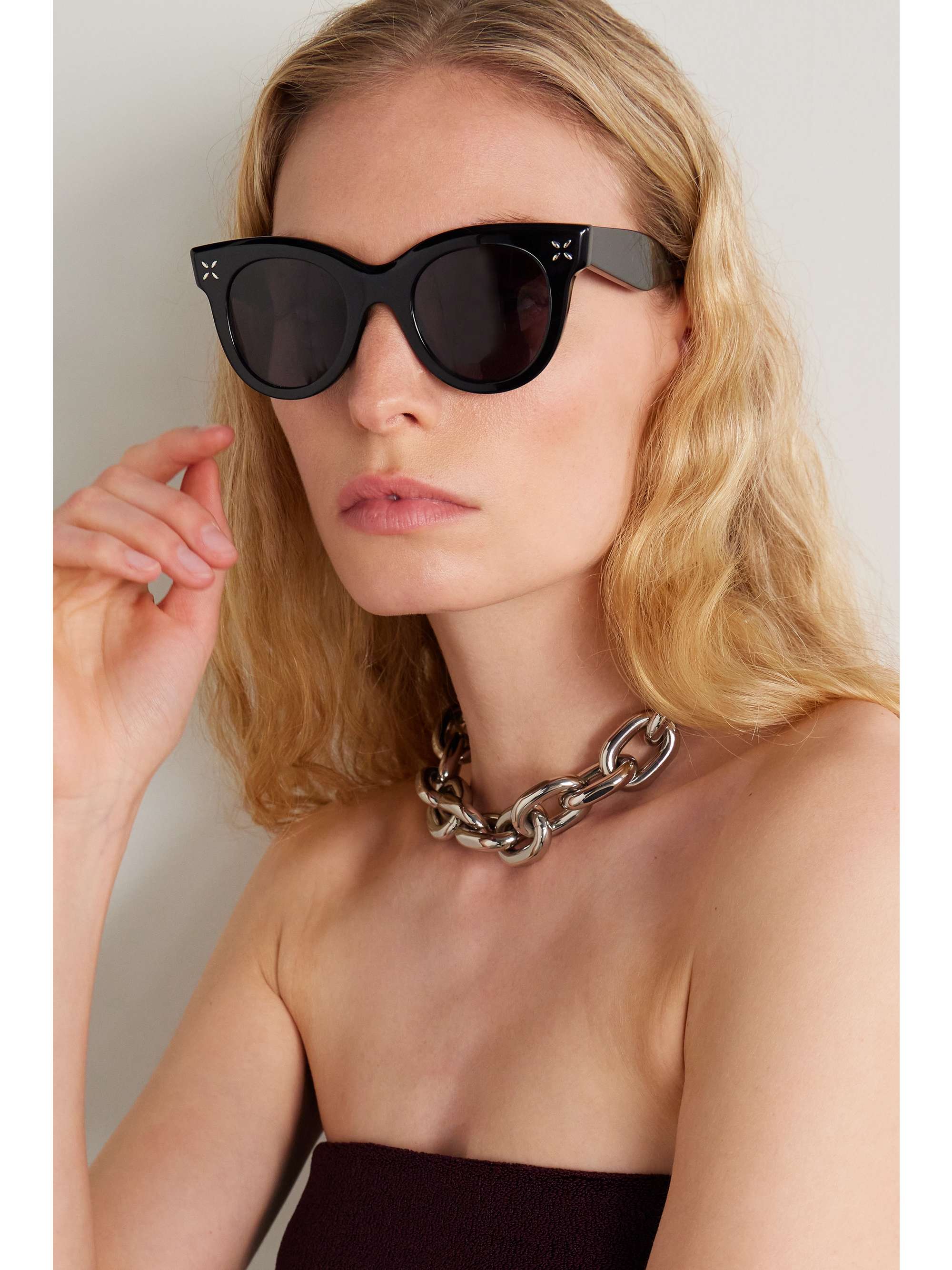 ALAÏA EYEWEAR Round-frame acetate sunglasses