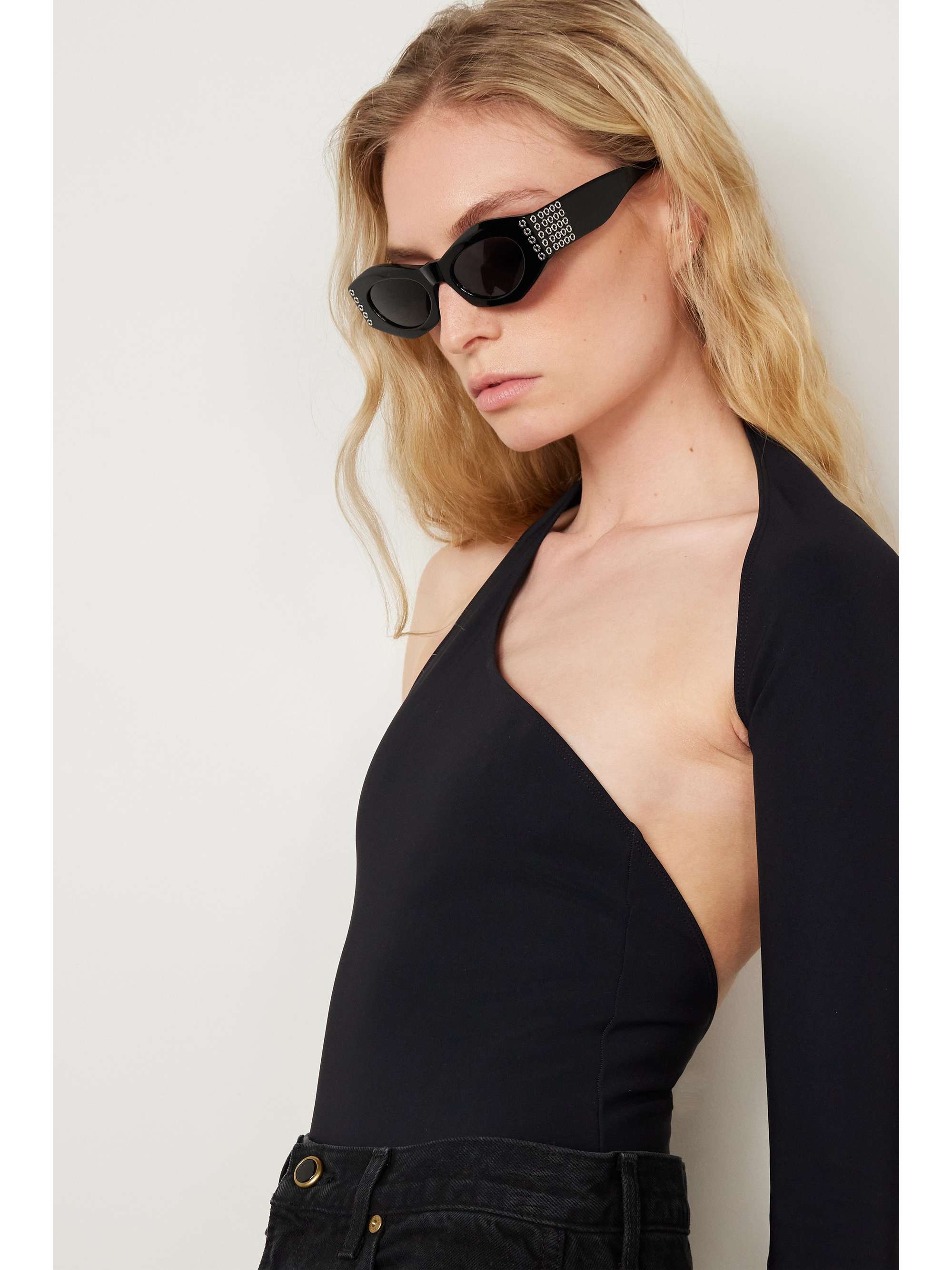 ALAÏA EYEWEAR Oval-frame acetate sunglasses