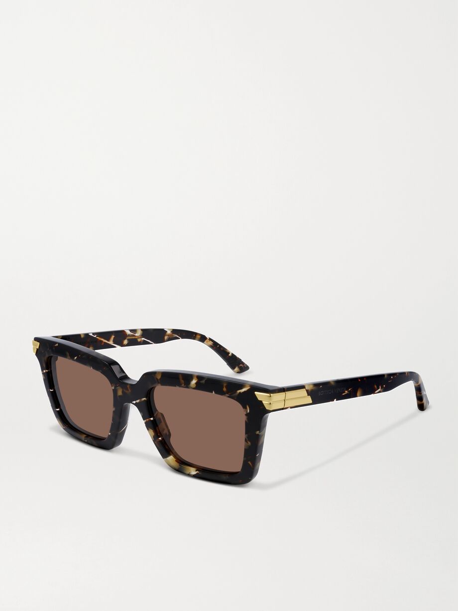 Oversized square-frame acetate sunglasses, Bottega Veneta