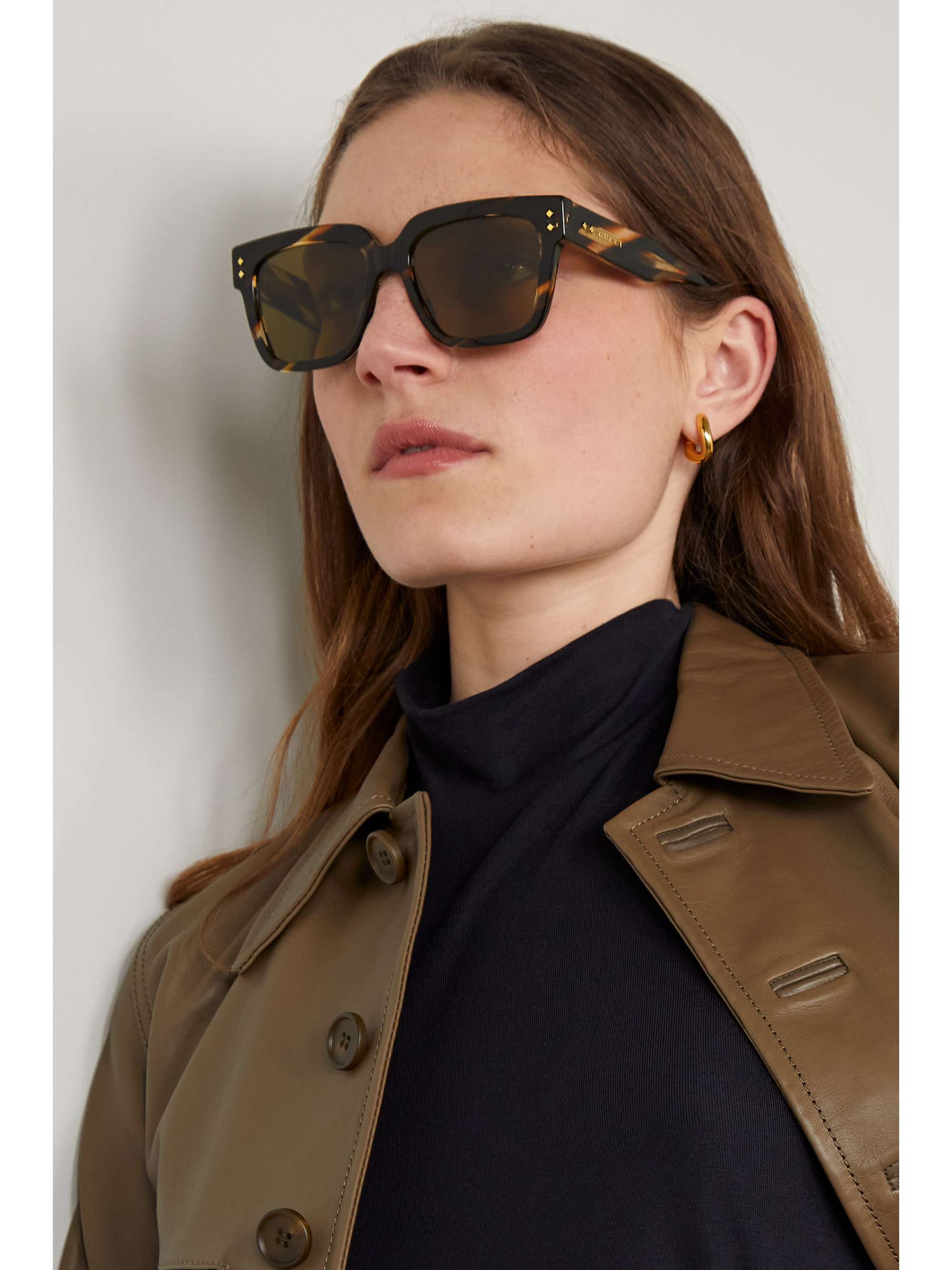 GUCCI EYEWEAR Nouvelle Vague oversized square-frame tortoiseshell ...