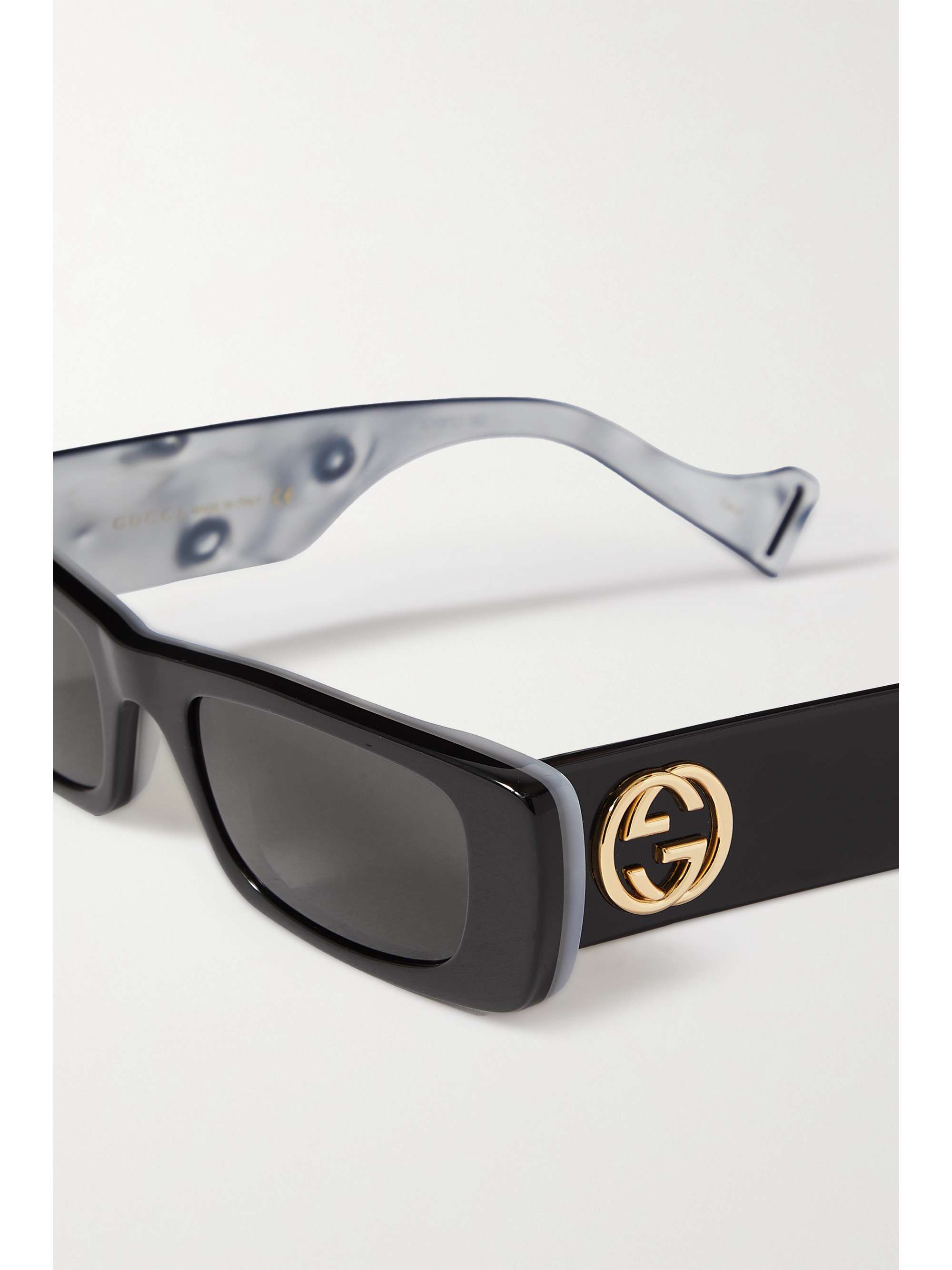 GUCCI EYEWEAR Rectangular-frame acetate sunglasses