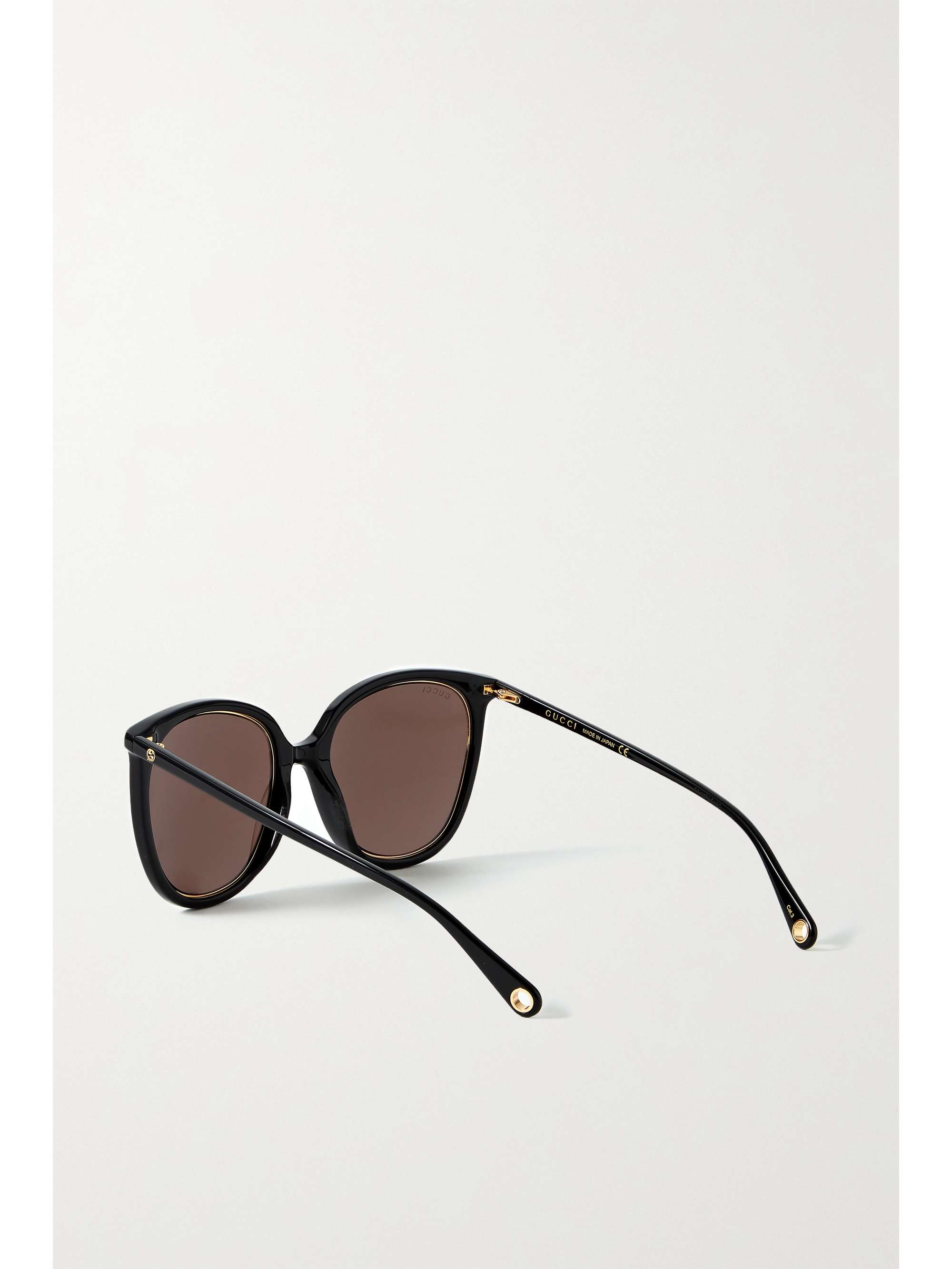 GUCCI EYEWEAR Cat-eye acetate and gold-tone  sunglasses