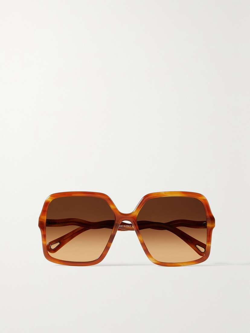 Chloé Zelie Oversized Square-frame Tortoiseshell Acetate Sunglasses