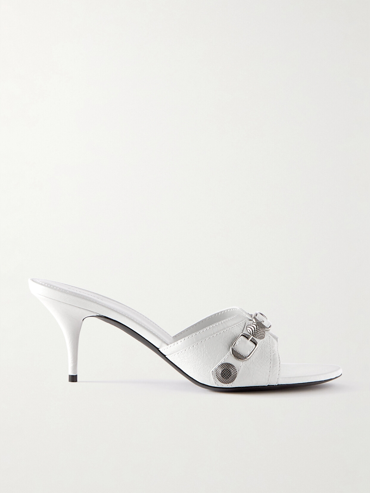 BALENCIAGA CAGOLE EMBELLISHED LEATHER MULES