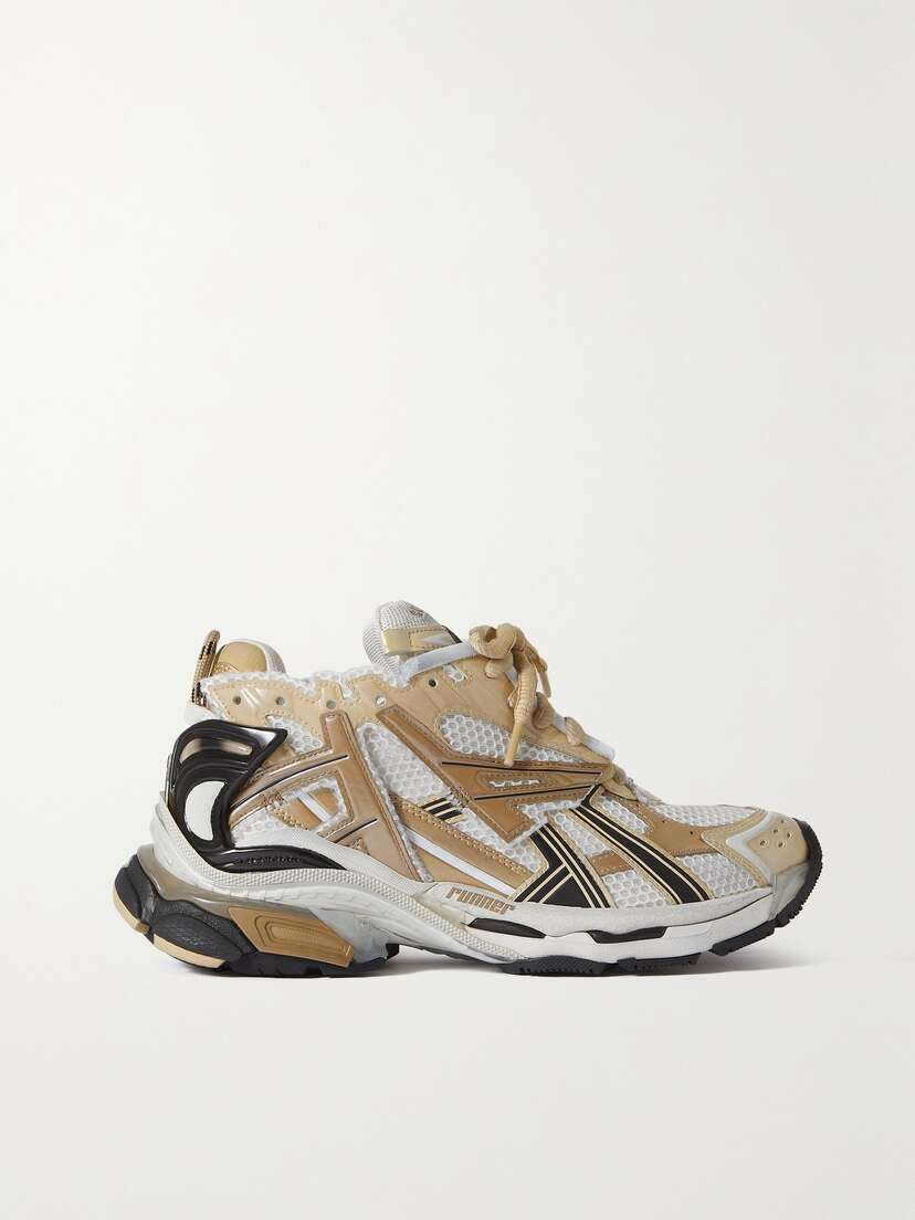 Balenciaga Runner Logo-detailed Rubber-trimmed Mesh Sneakers