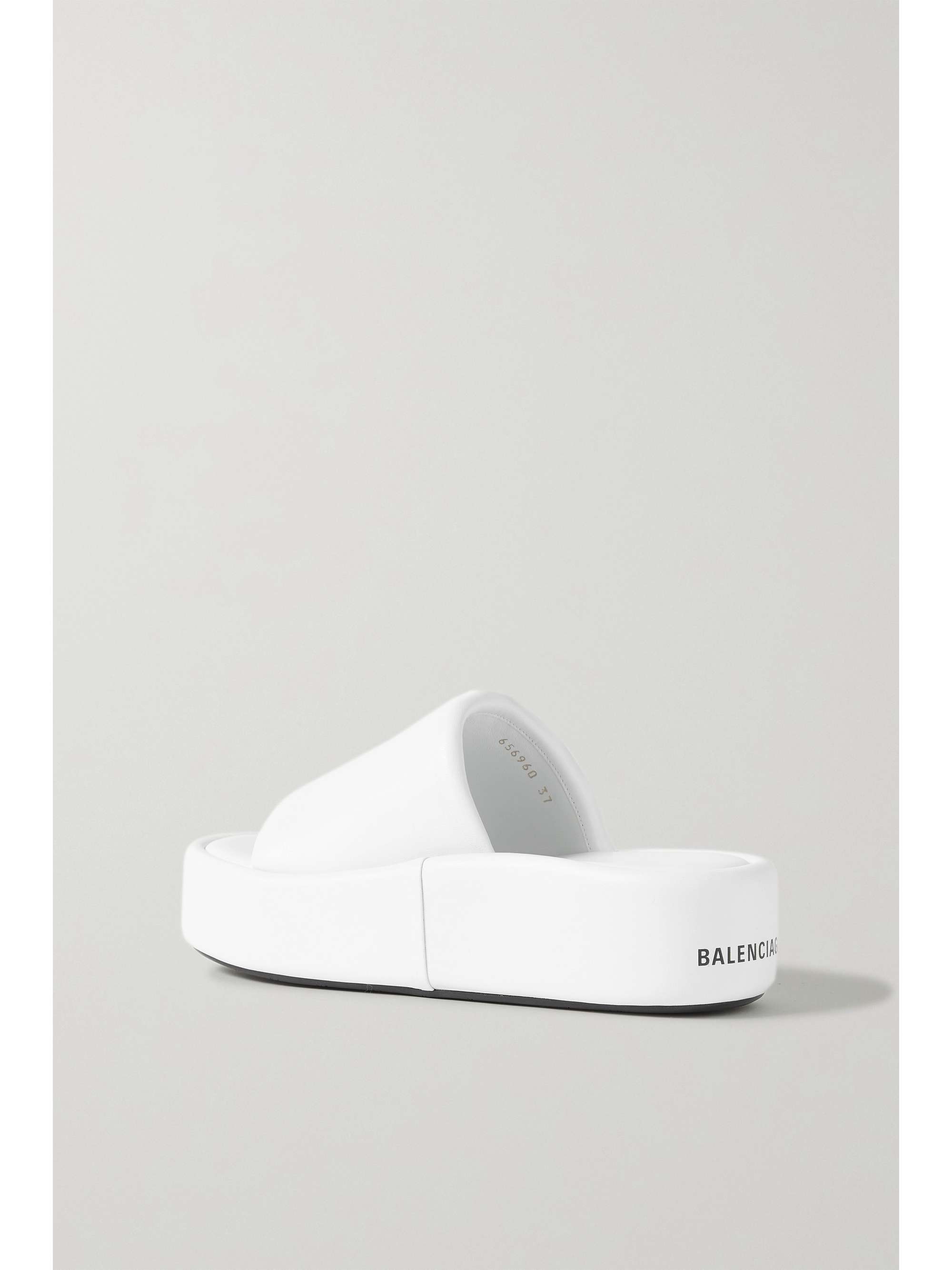white platform slide sandals