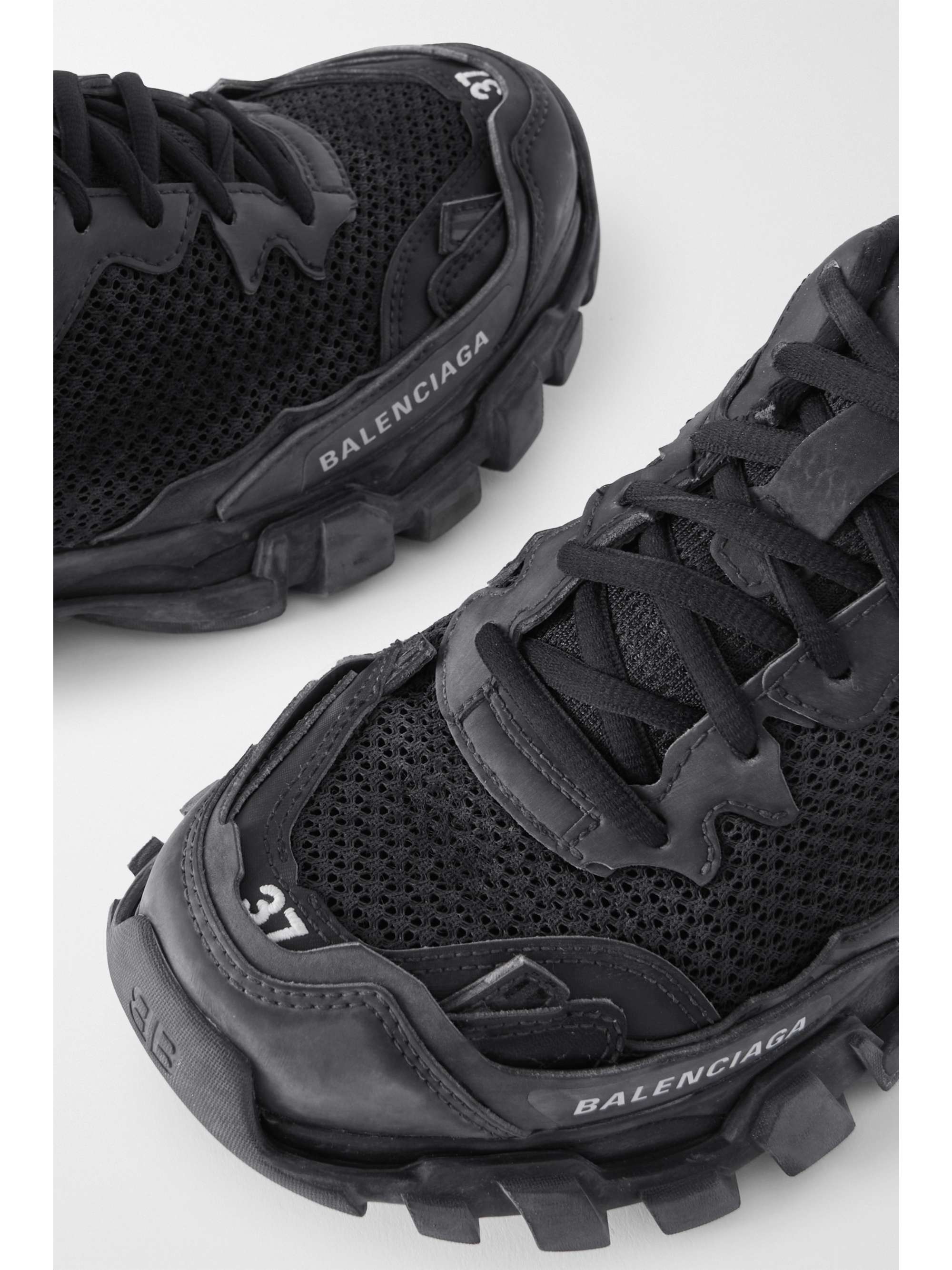 BALENCIAGA Track 3 leather-trimmed mesh sneakers