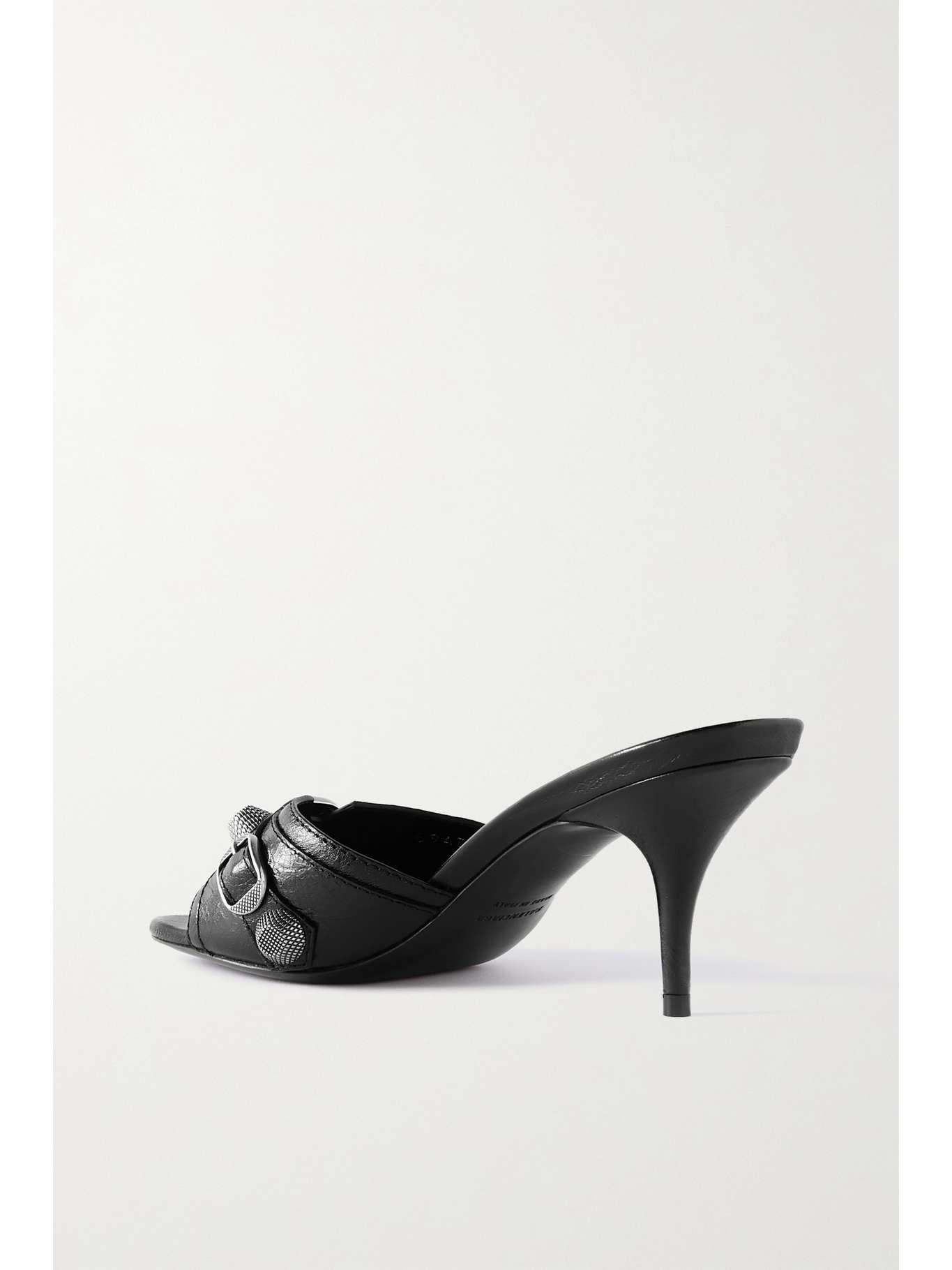 CAGOLE HIGH MULES IN BLACK OIL-WAX SHEEPSKIN