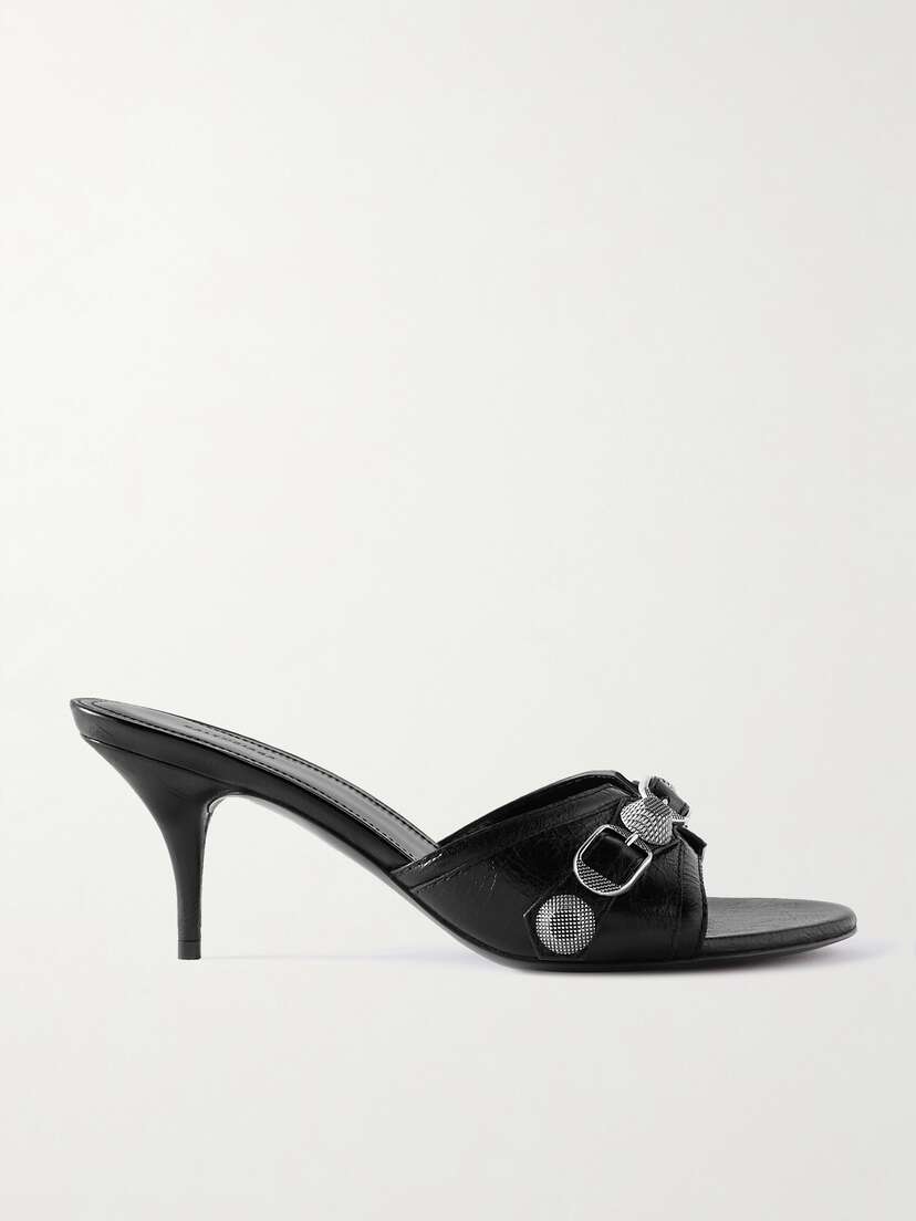 Balenciaga Cagole Studded Leather Mules